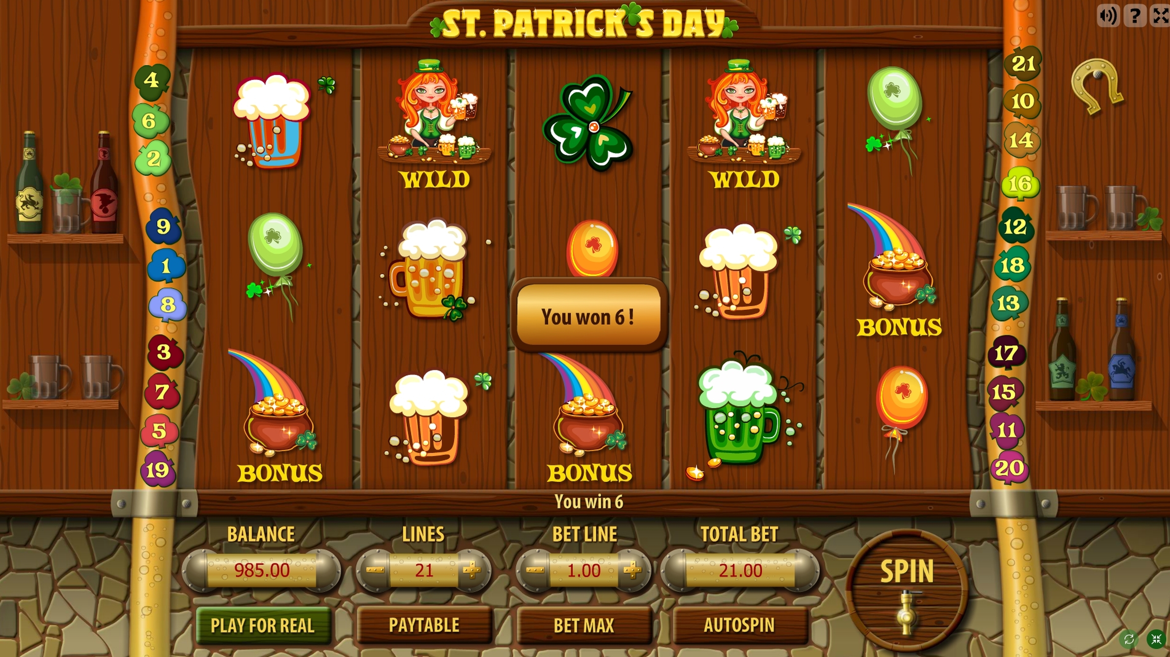 Win Money in St Patricks Day Free Slot Game by Gamescale Software