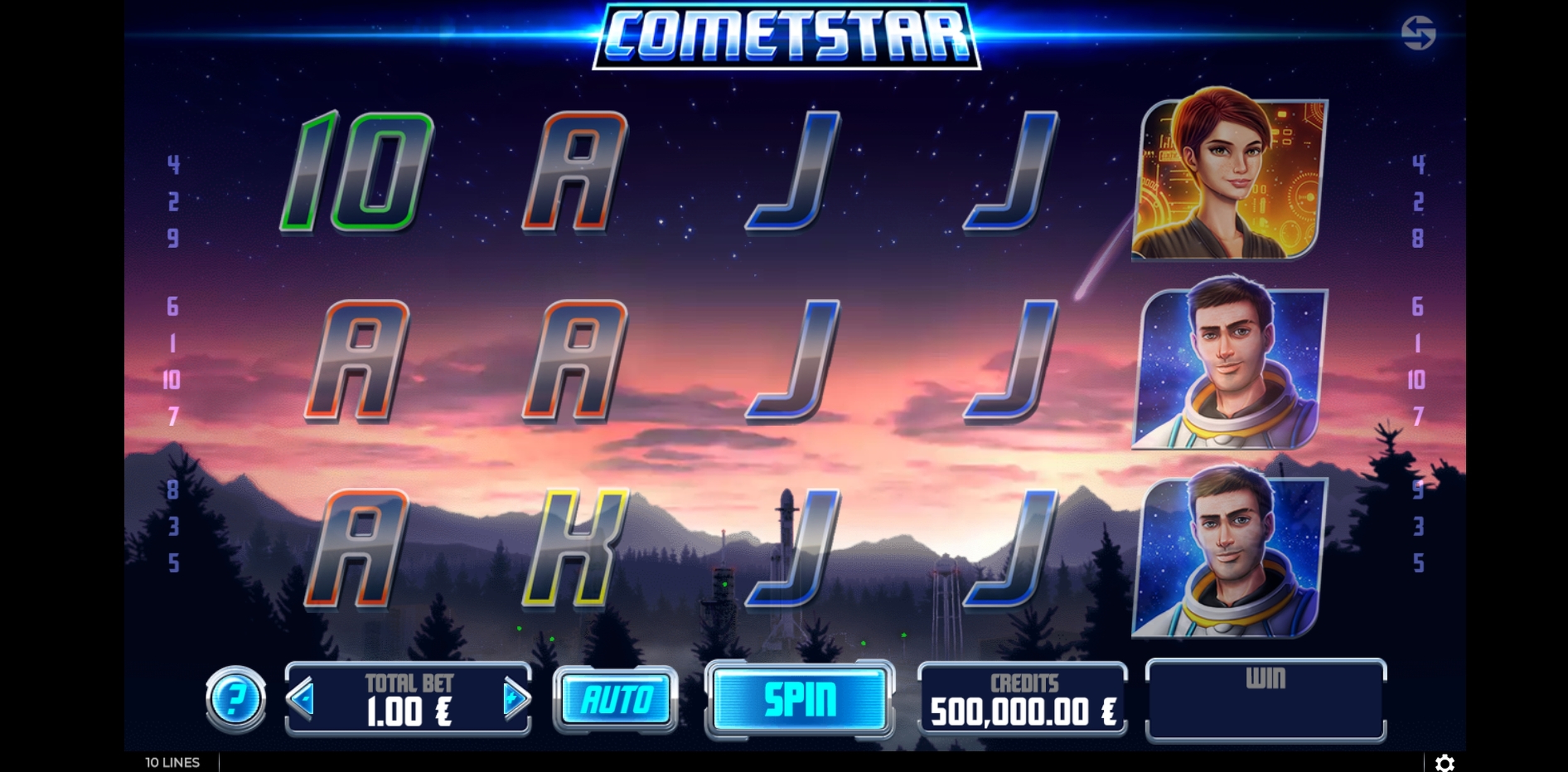 Reels in CometStar Slot Game by GAMING1