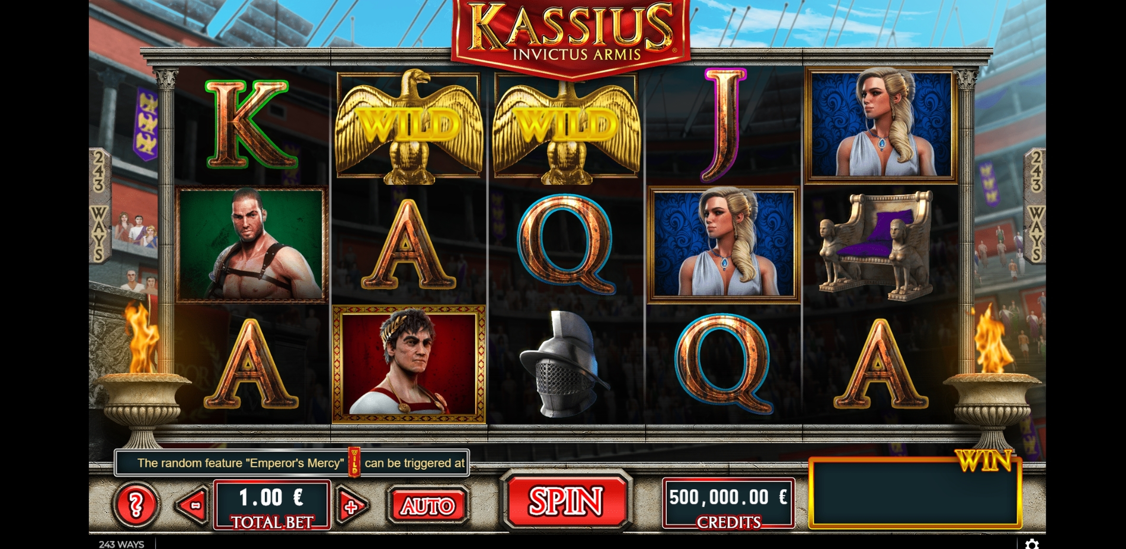 Reels in Kassius Invictus Armis Slot Game by GAMING1