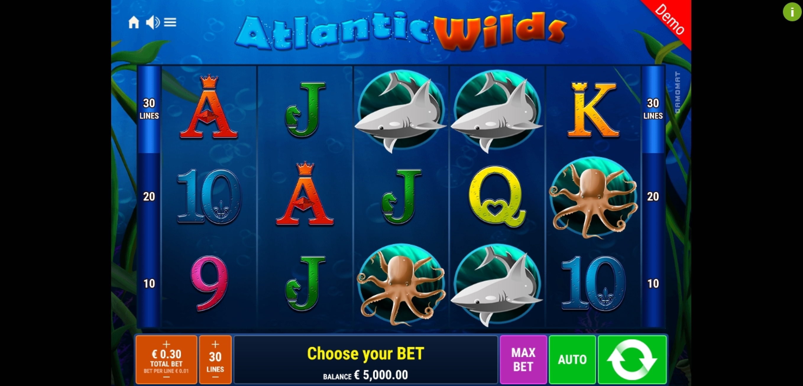 Reels in Atlantic Wilds Slot Game by Gamomat