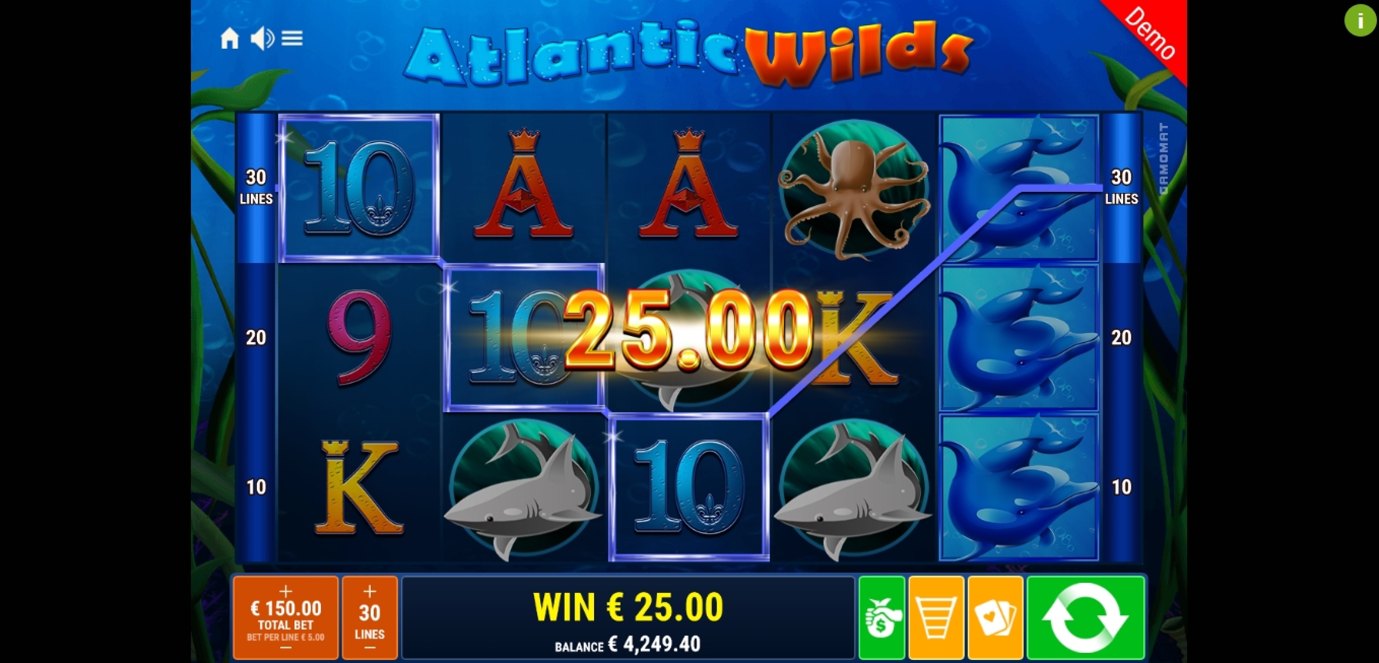 Win Money in Atlantic Wilds Free Slot Game by Gamomat