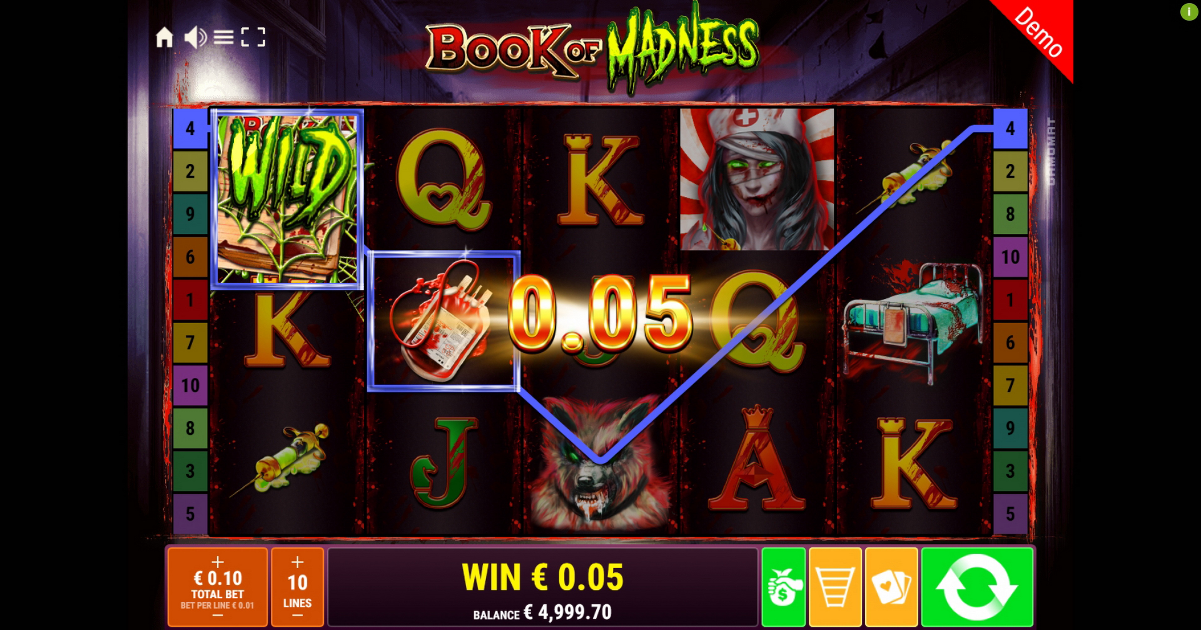 Win Money in Book of Madness Free Slot Game by Gamomat