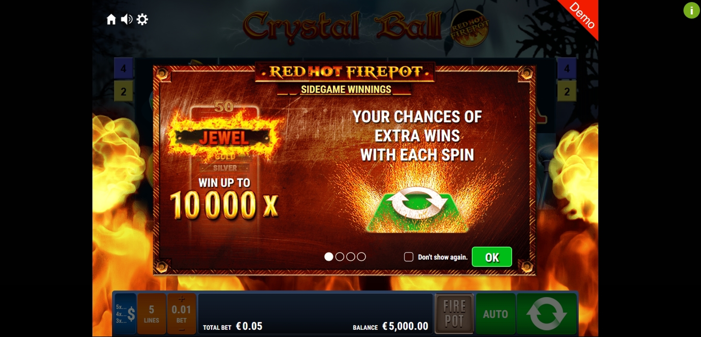Play Crystal Ball RHFP Free Casino Slot Game by Gamomat