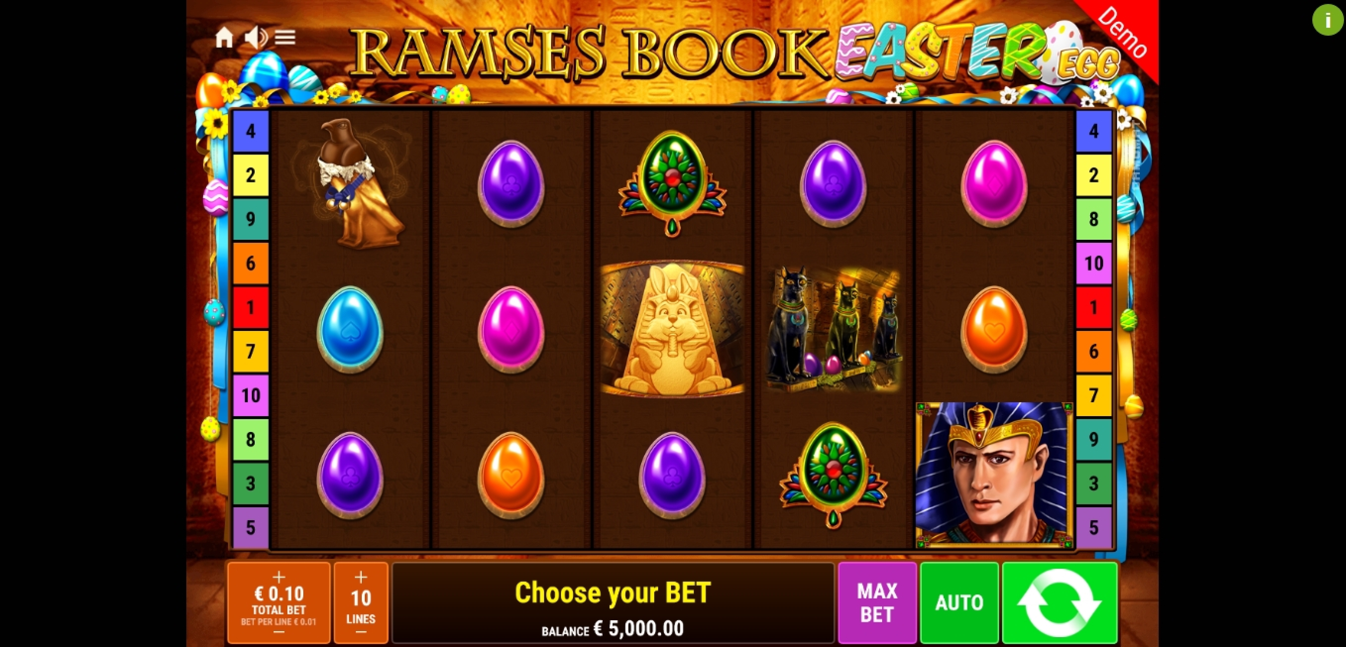 Reels in Ramses Book Easter Egg Slot Game by Gamomat