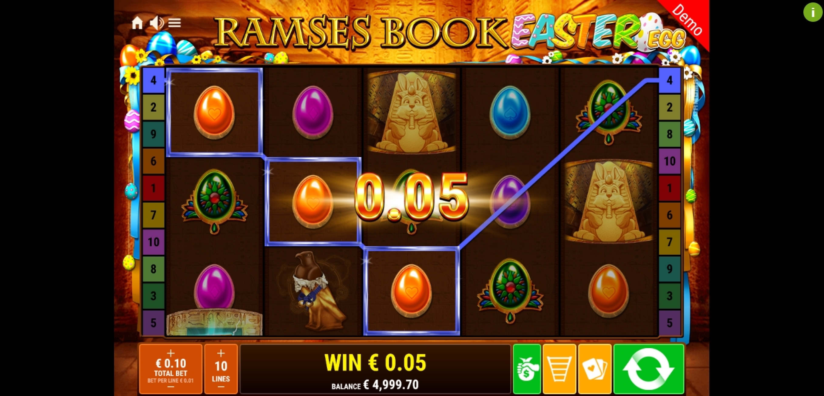 Win Money in Ramses Book Easter Egg Free Slot Game by Gamomat