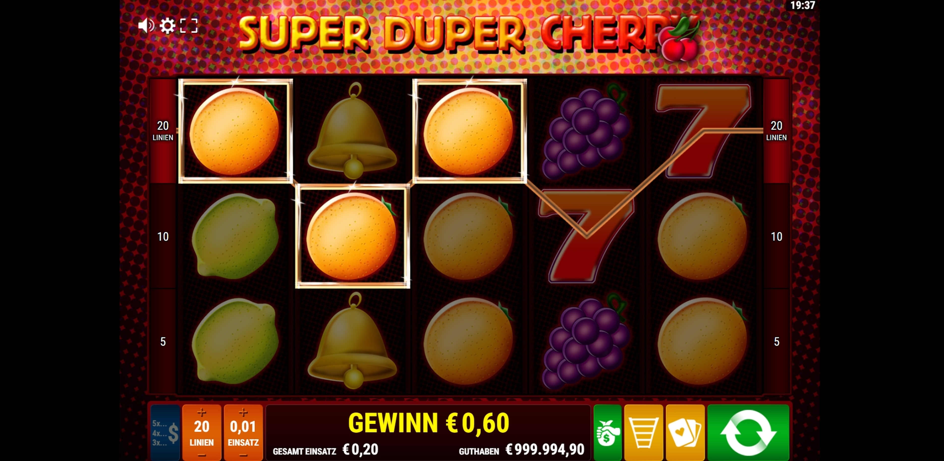 Win Money in Super Duper Cherry Free Slot Game by Gamomat
