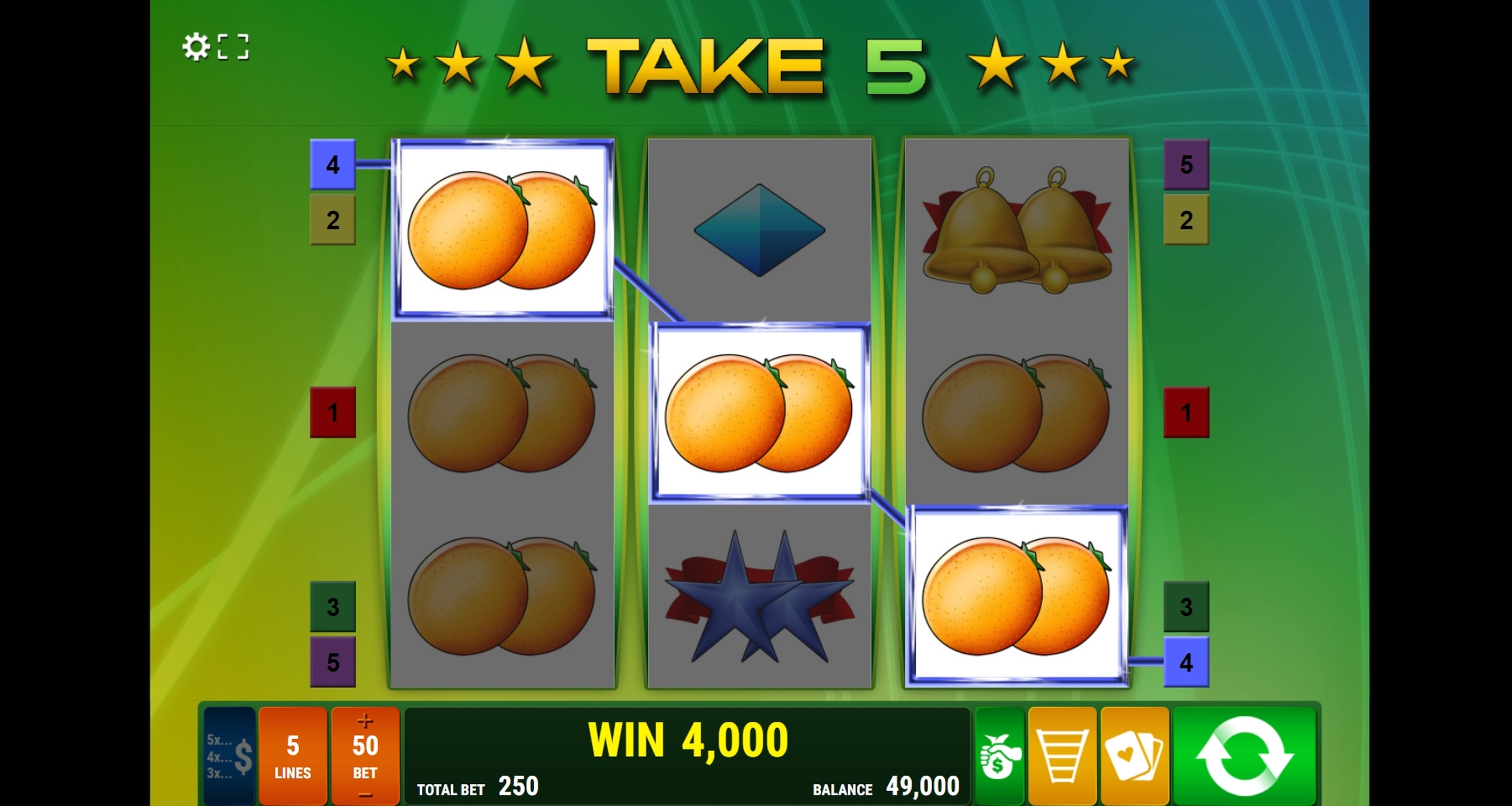 Win Money in Take 5 Free Slot Game by Gamomat