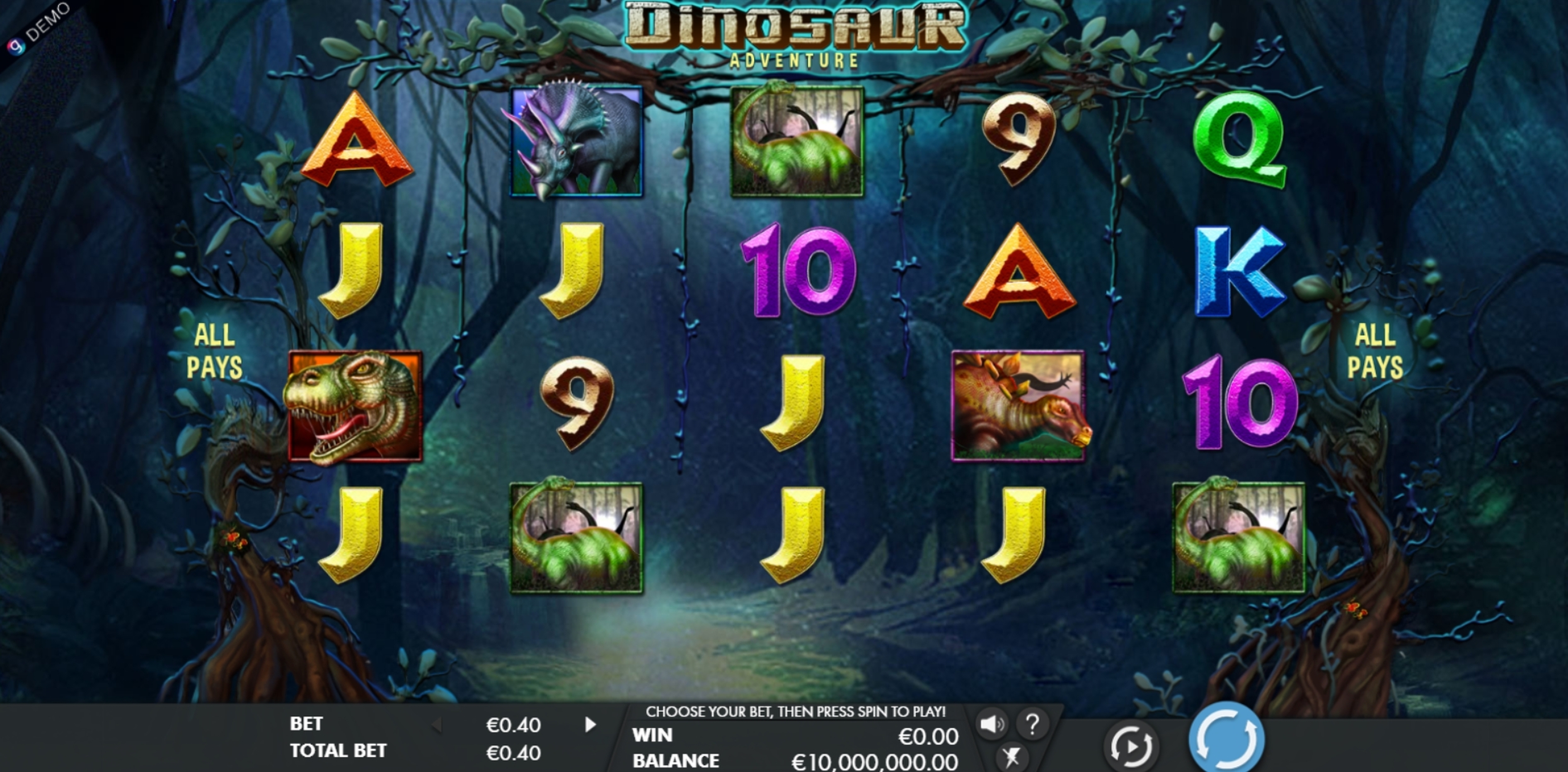 Reels in Dinosaur Adventure Slot Game by Genesis Gaming