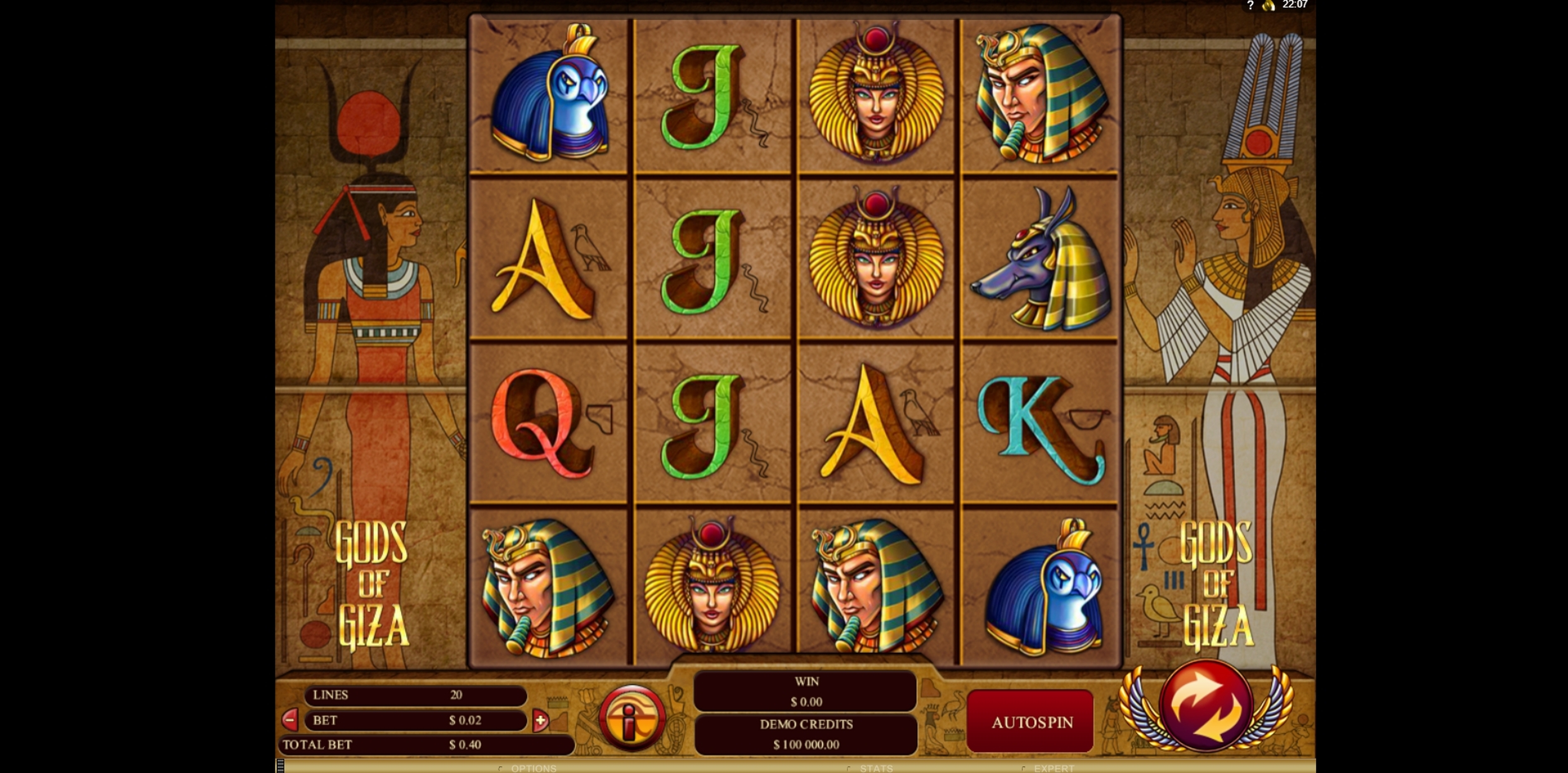Reels in Gods of Giza Slot Game by Genesis Gaming