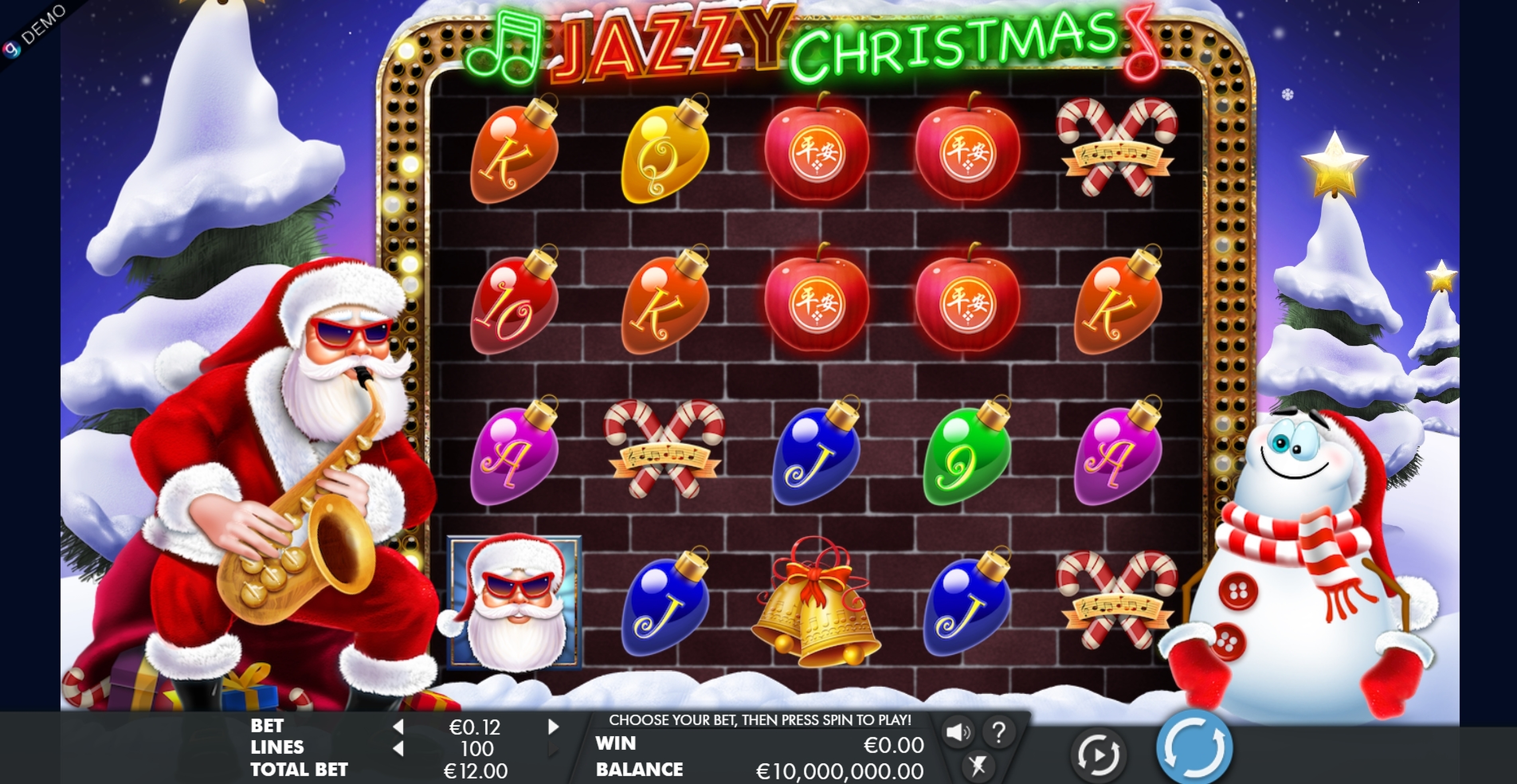 Reels in Jazzy Christmas Slot Game by Genesis Gaming