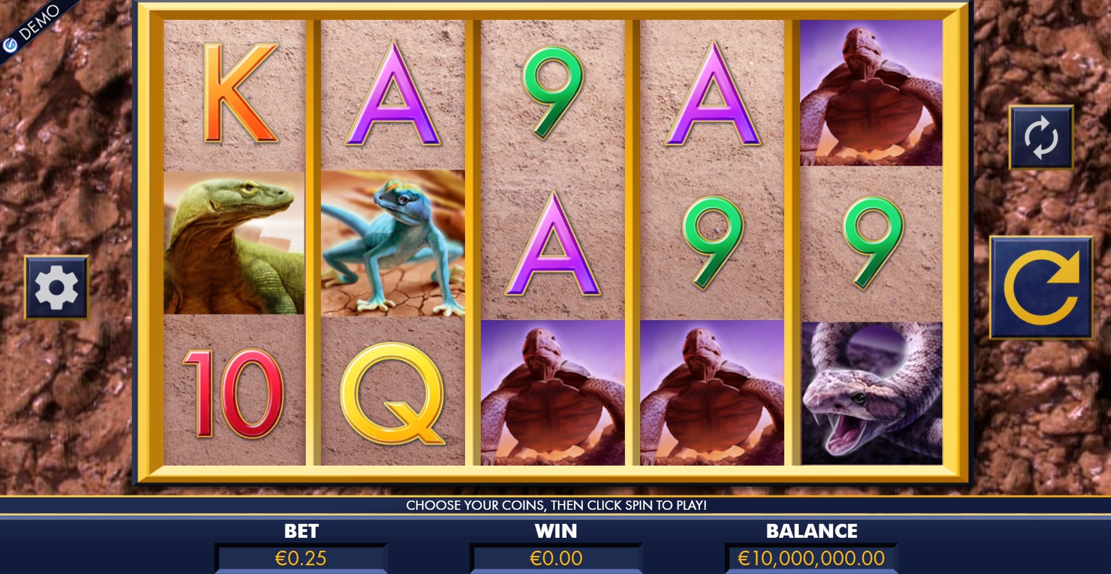 Reels in Reptile riches Slot Game by Genesis Gaming