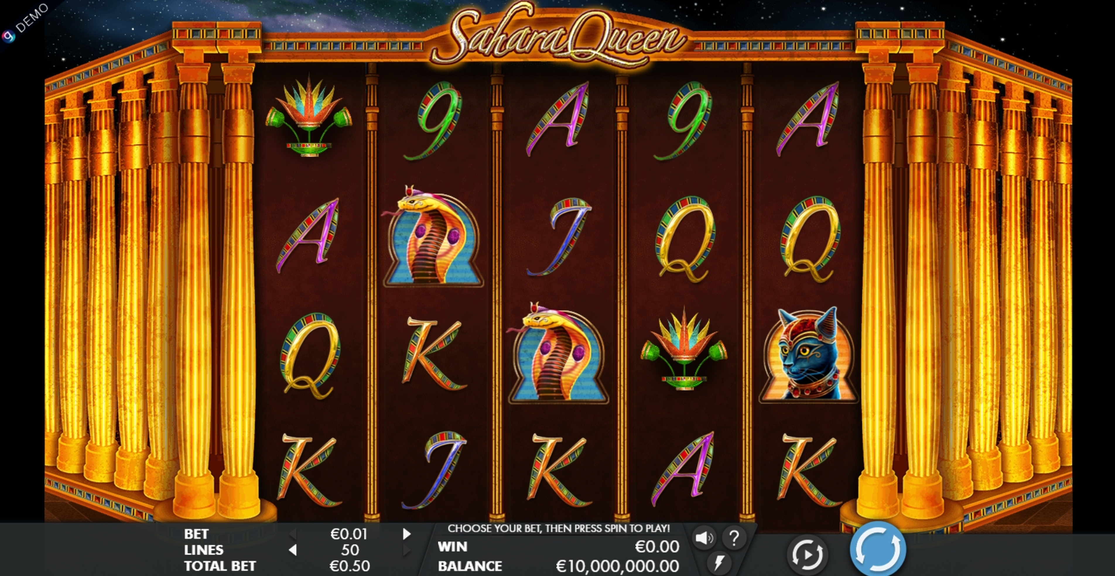 Reels in Sahara Queen Slot Game by Genesis Gaming