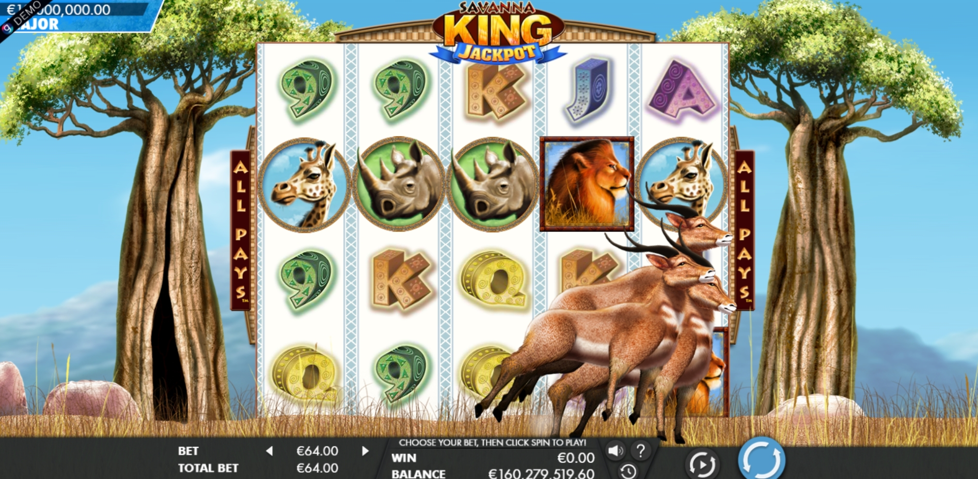 Reels in Savanna King - Jackpot Slot Game by Genesis Gaming