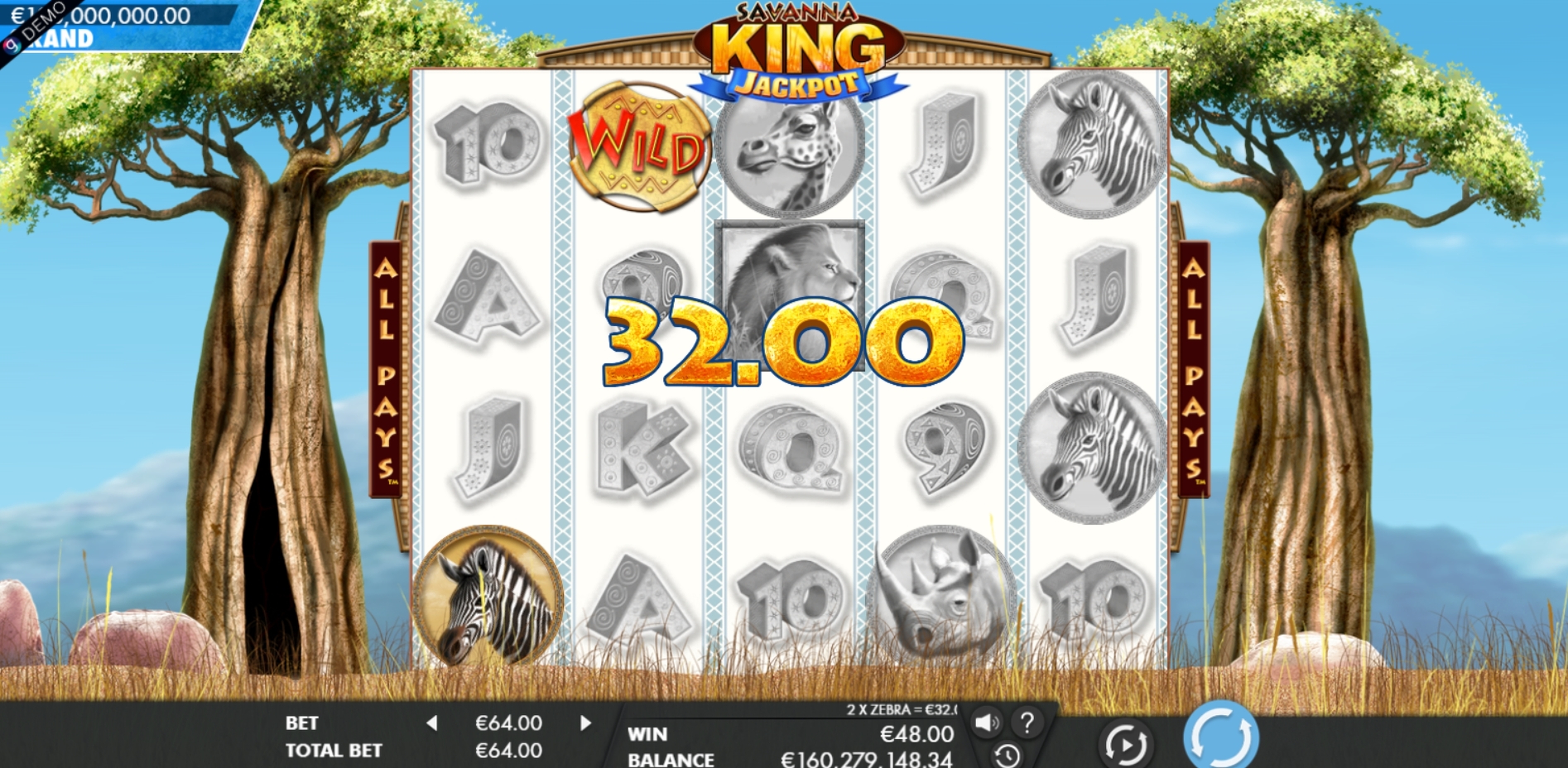 Win Money in Savanna King - Jackpot Free Slot Game by Genesis Gaming