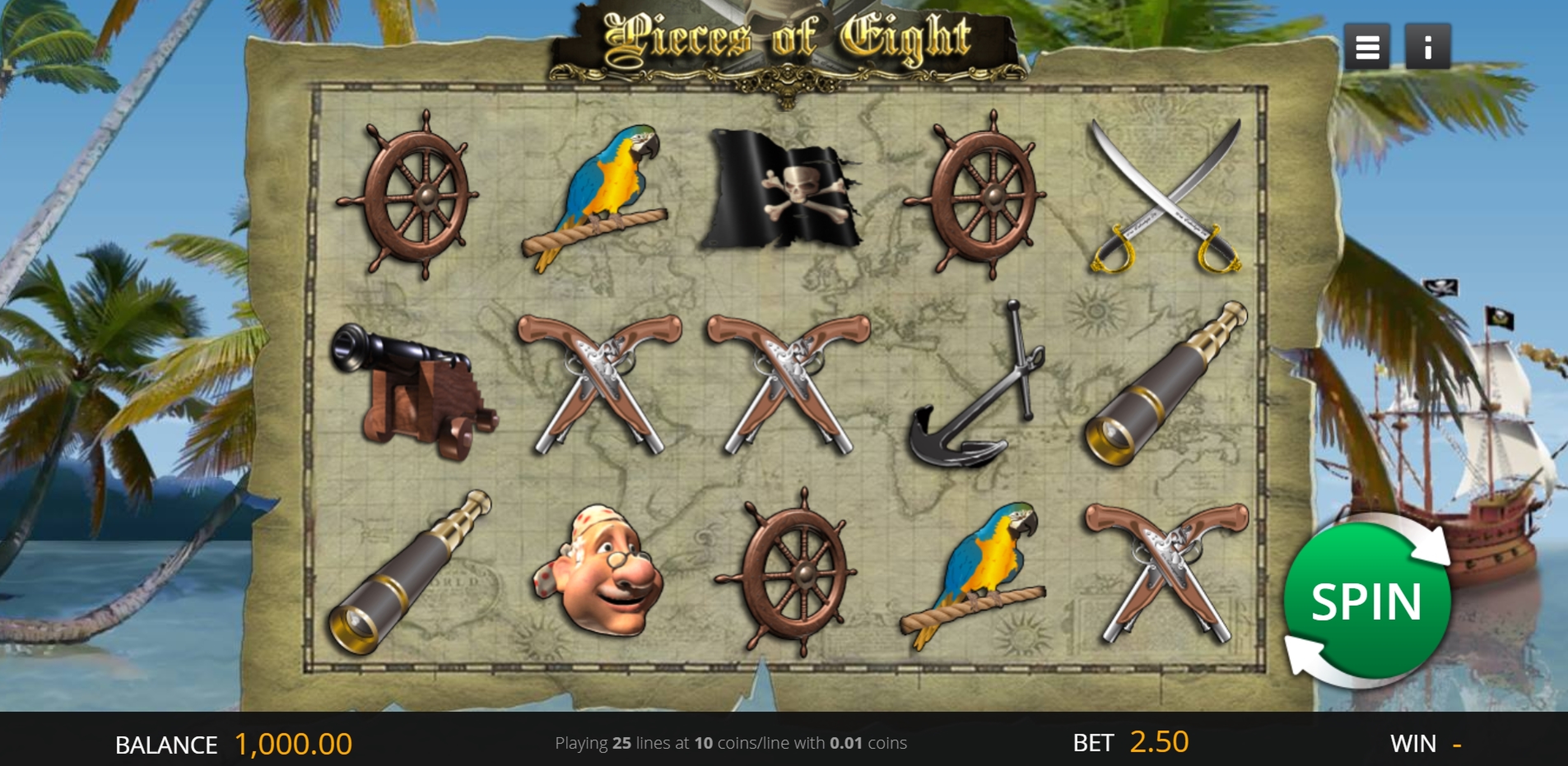 Reels in Pieces of Eight Slot Game by Genii