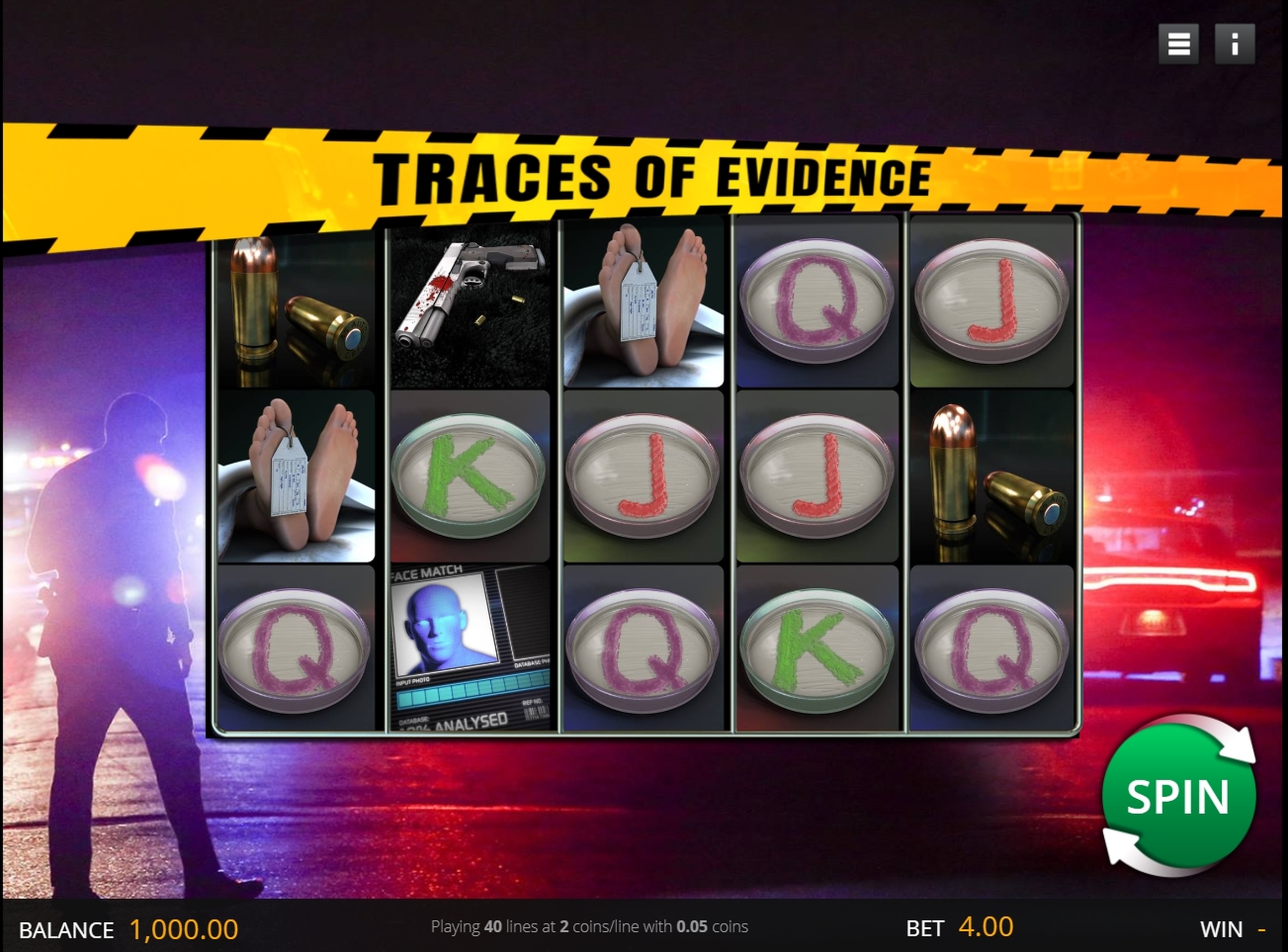 Reels in Traces of Evidence Slot Game by Genii