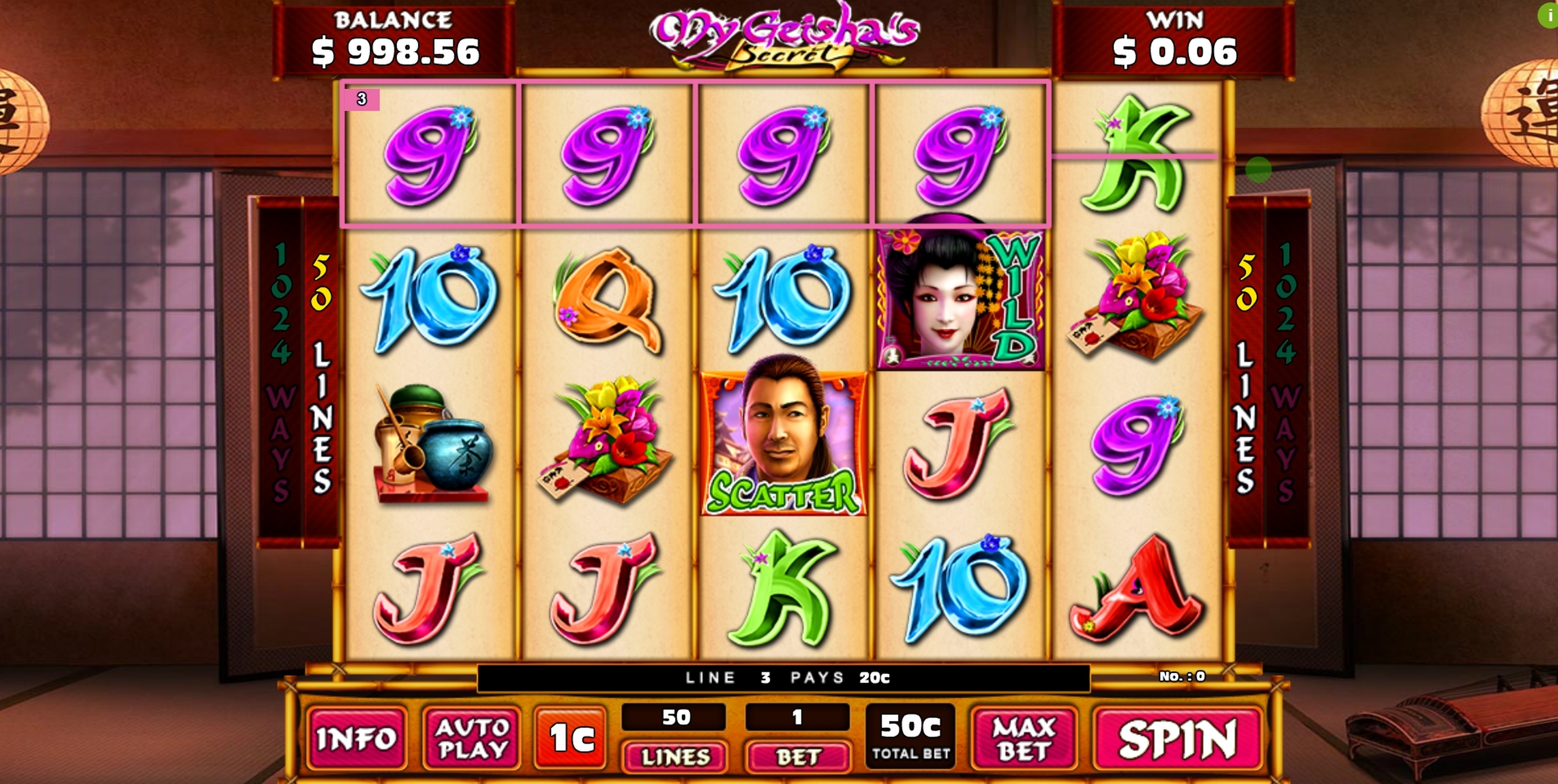 Win Money in My Geisha's Secret Free Slot Game by GMW