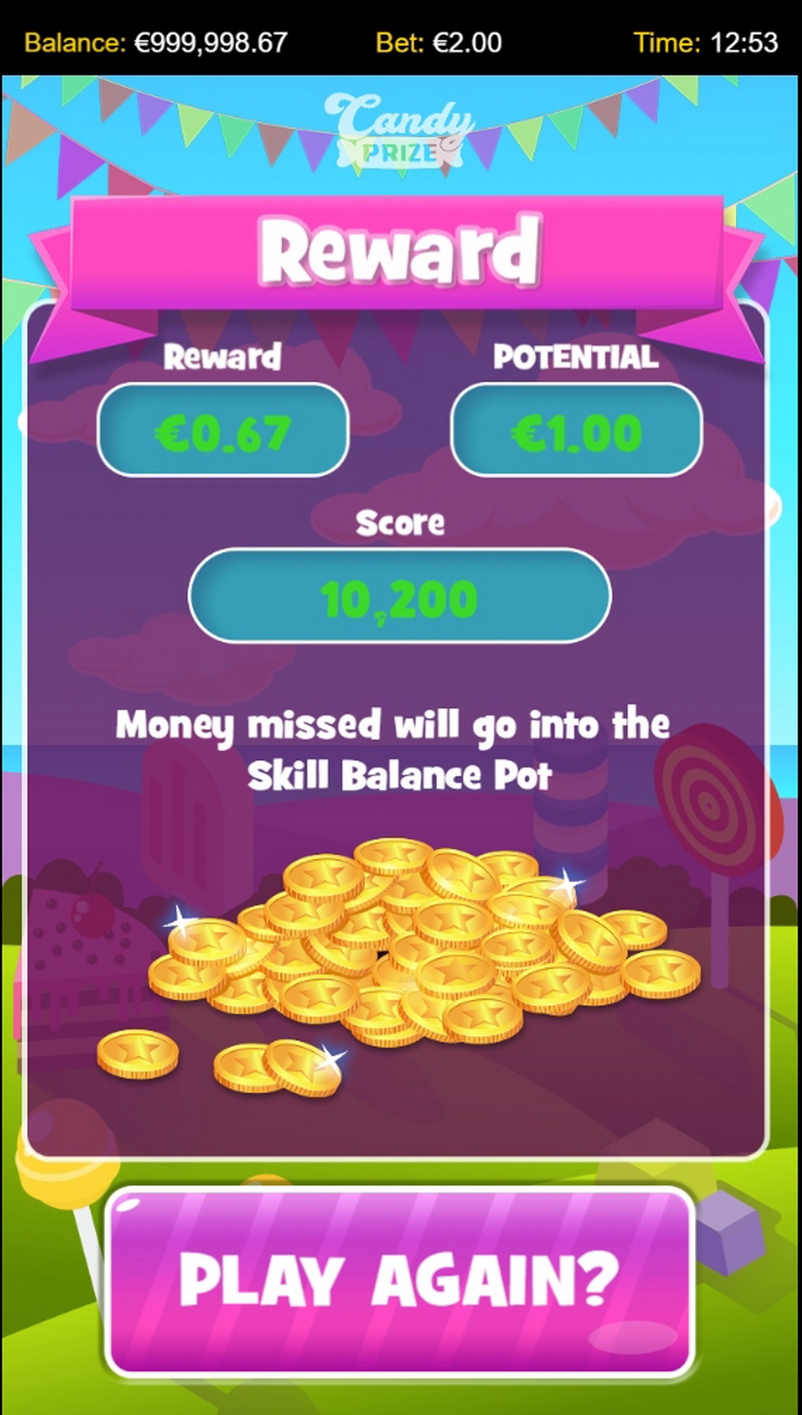 Win Money in Candy Prize Free Slot Game by Green Jade Games