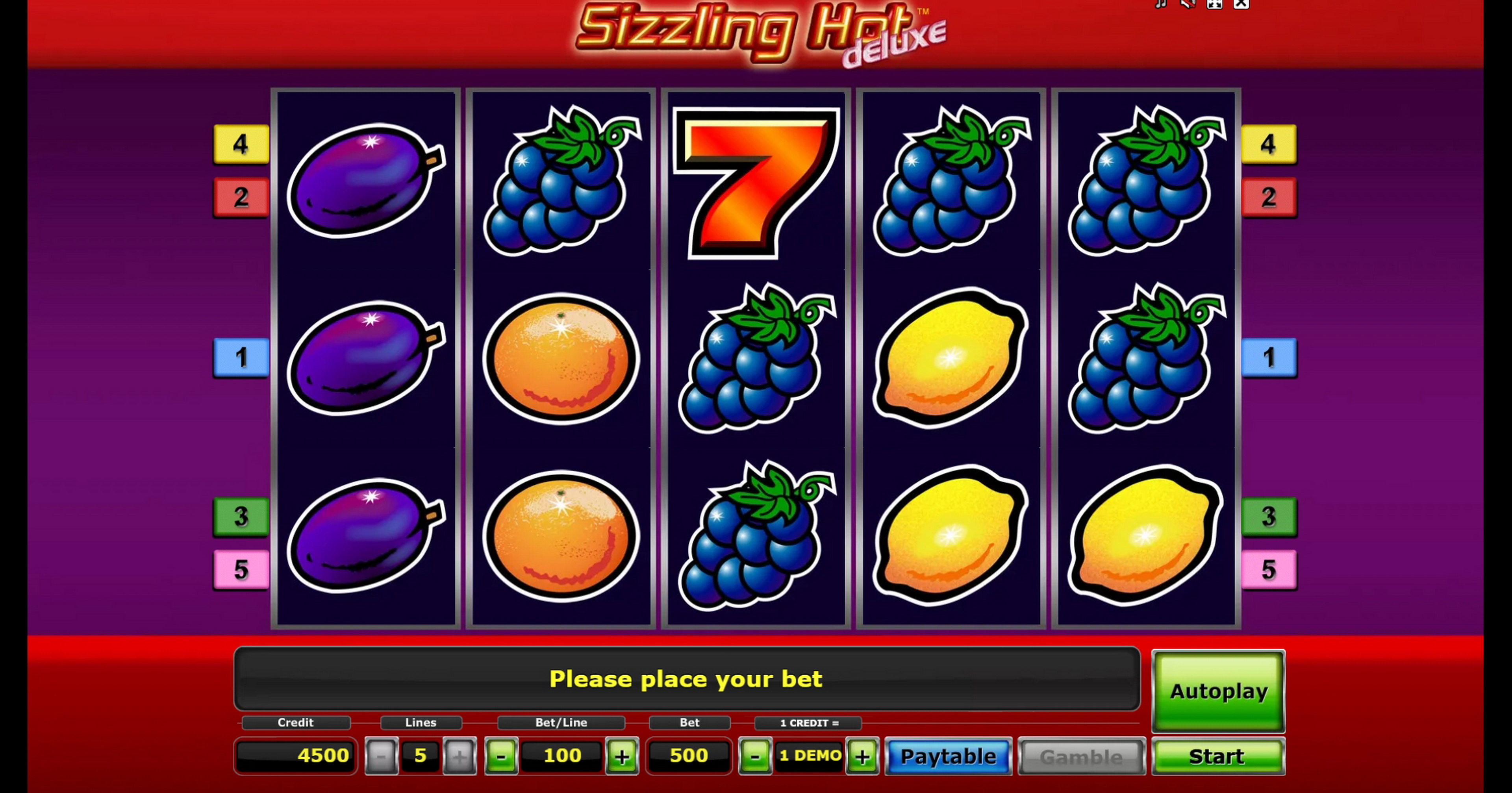 Reels in Sizzling Hot deluxe Slot Game by Greentube
