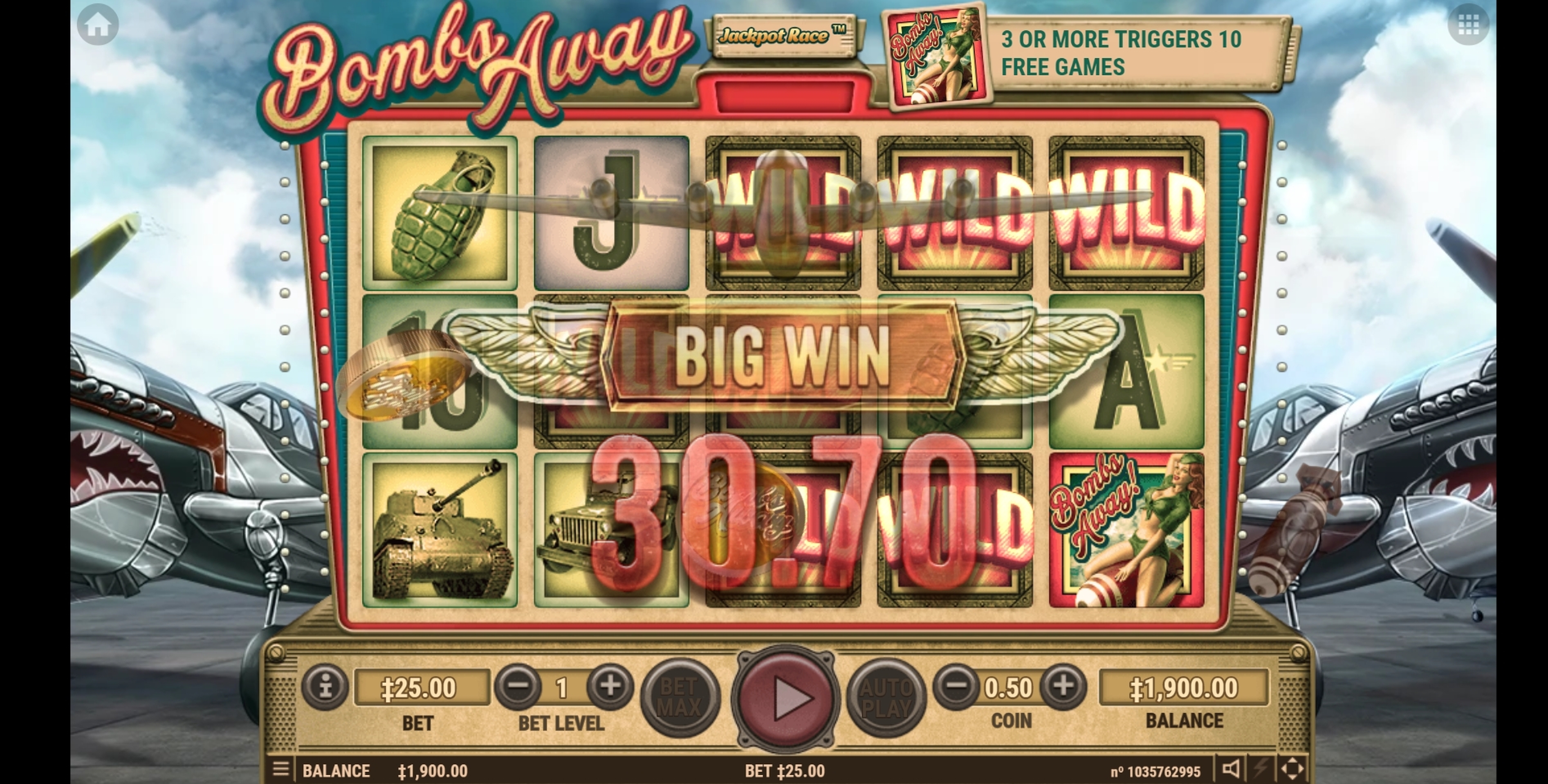 Win Money in Bombs Away Free Slot Game by Habanero