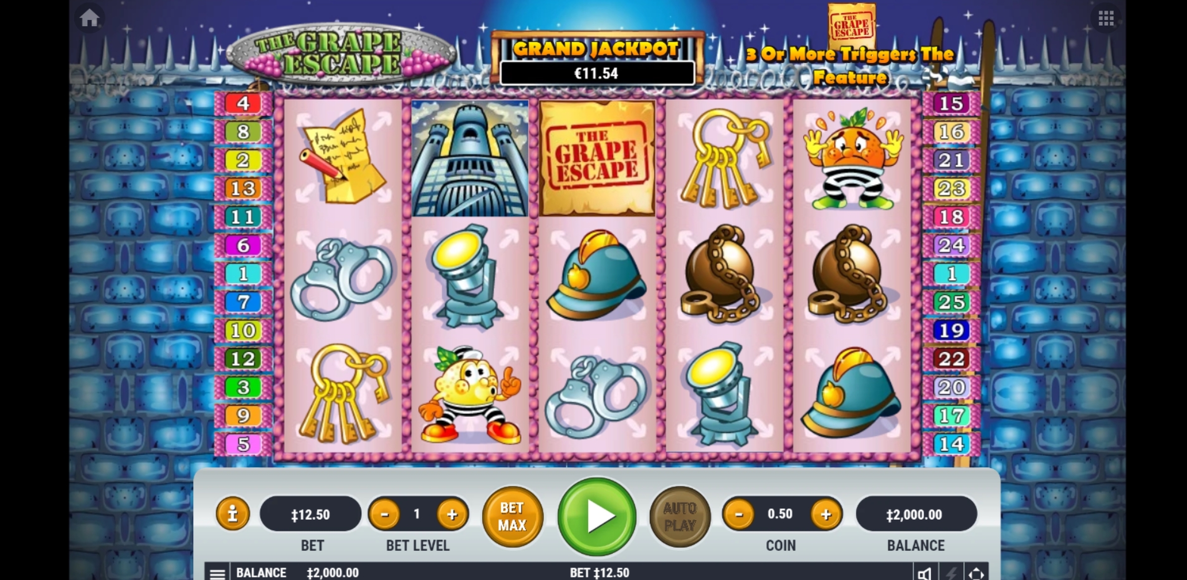 Reels in Grape Escape Slot Game by Habanero