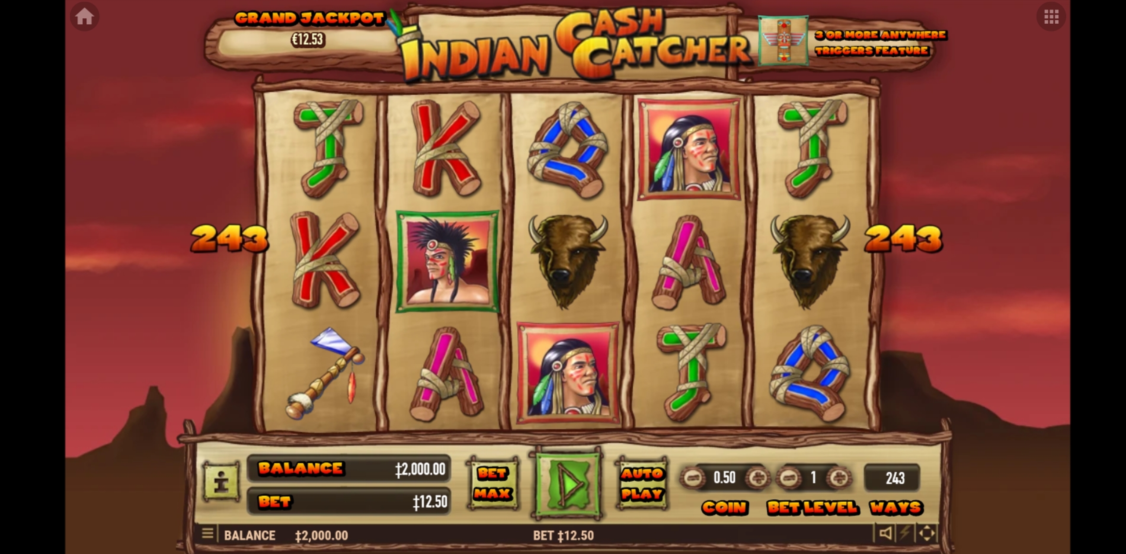 Reels in Indian Cash Catcher Slot Game by Habanero