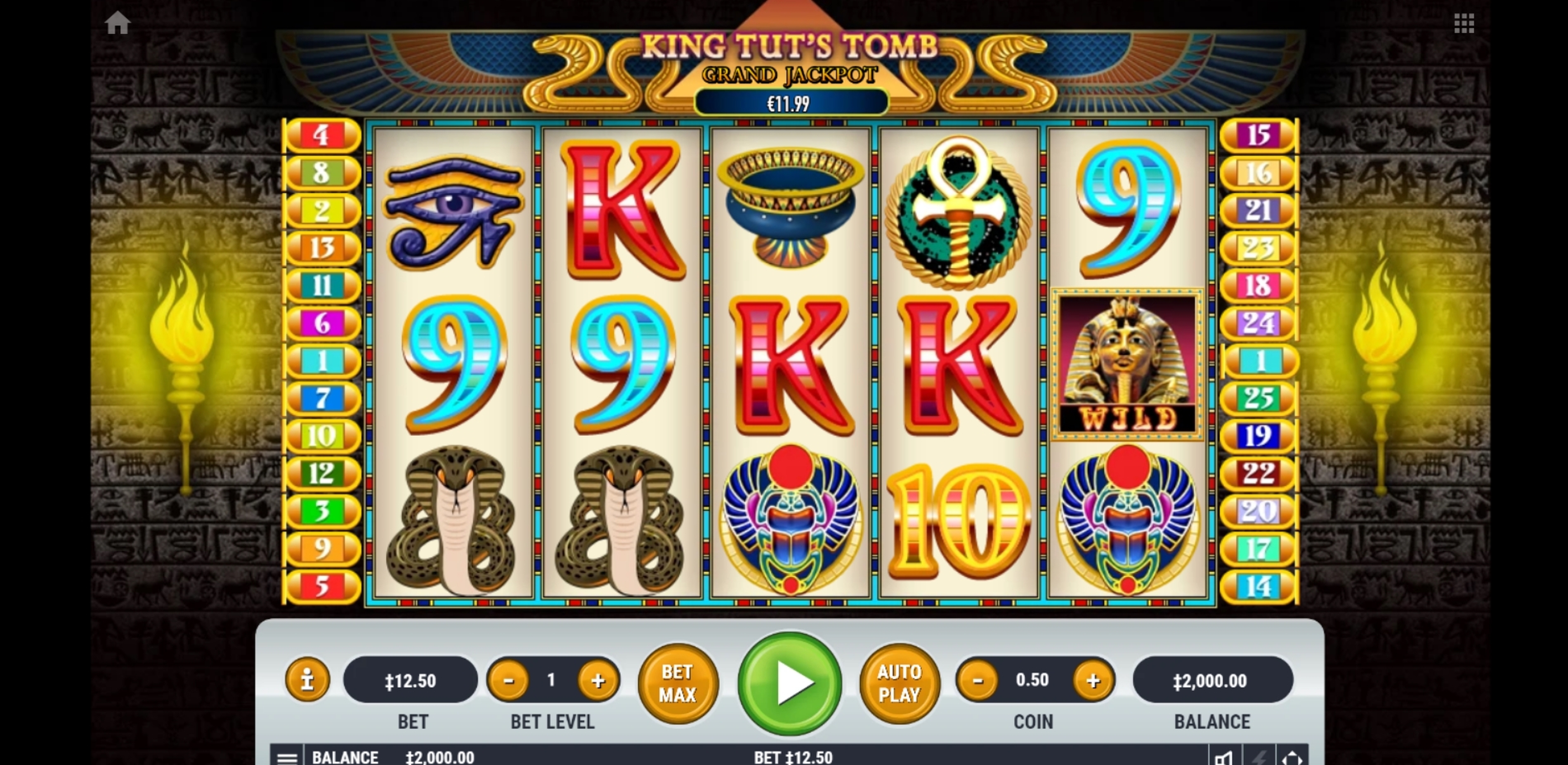Reels in King Tut's Tomb Slot Game by Habanero