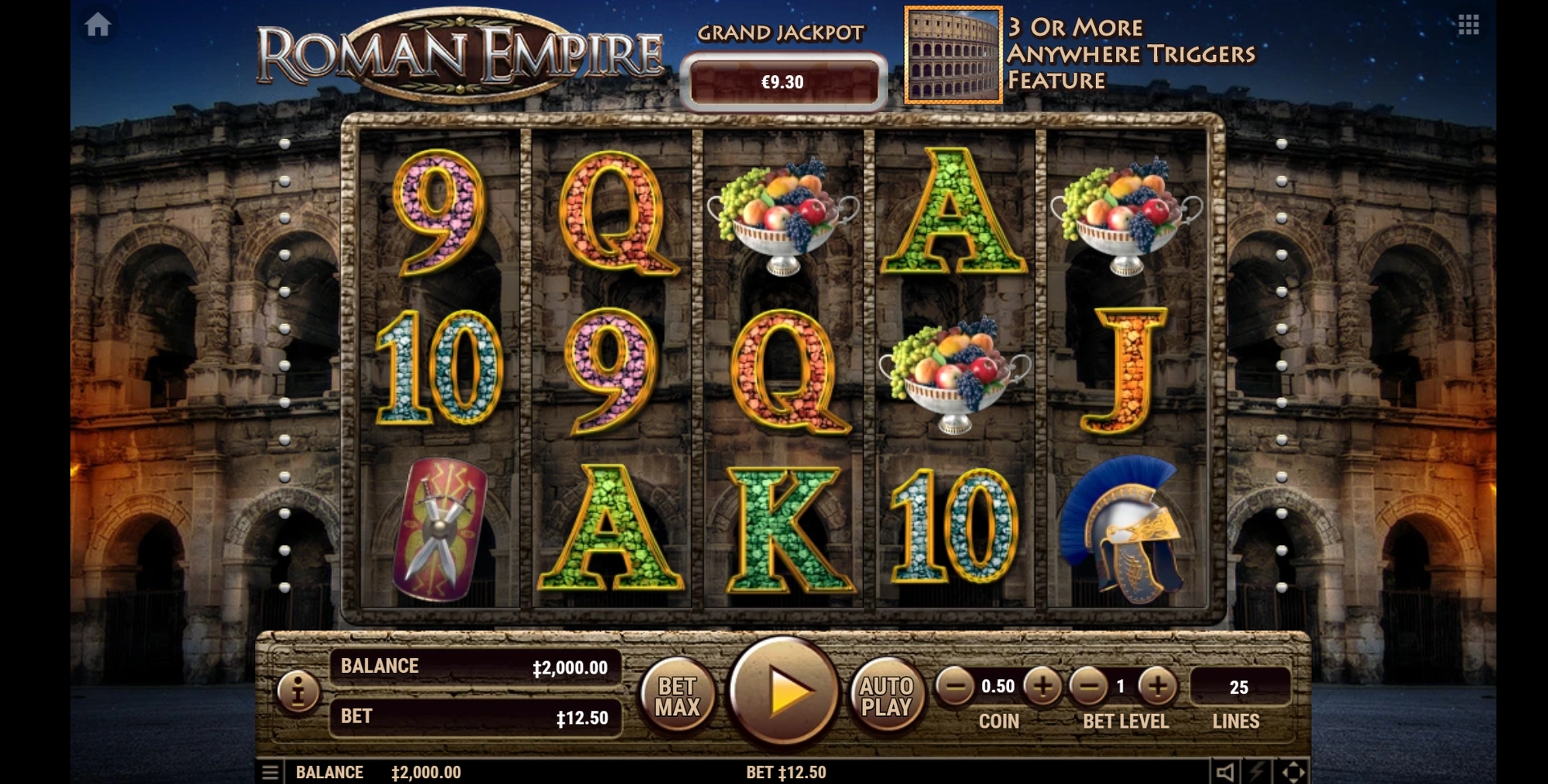 Reels in Roman Empire Slot Game by Habanero