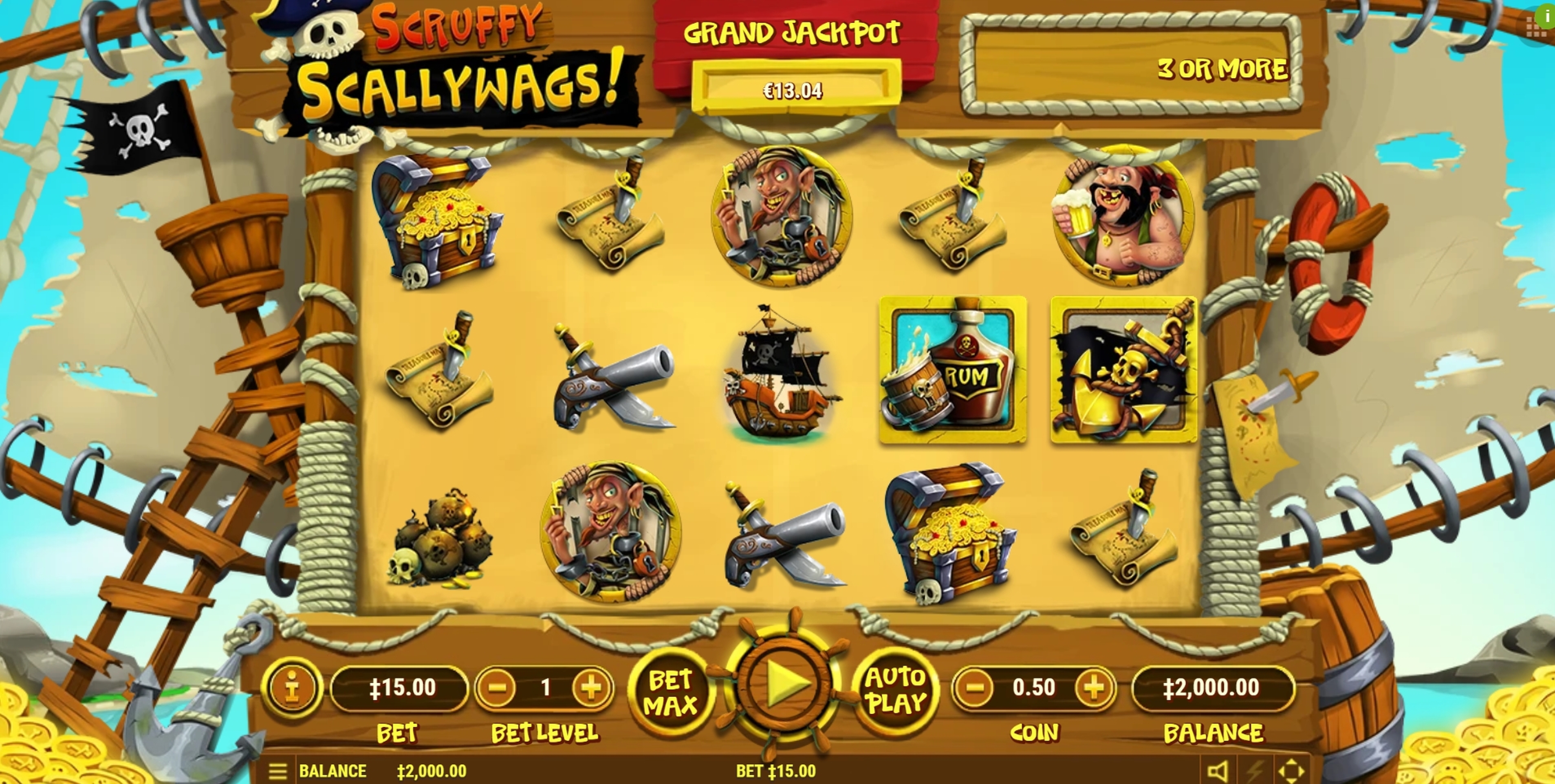 Reels in Scruffy Scallywags Slot Game by Habanero