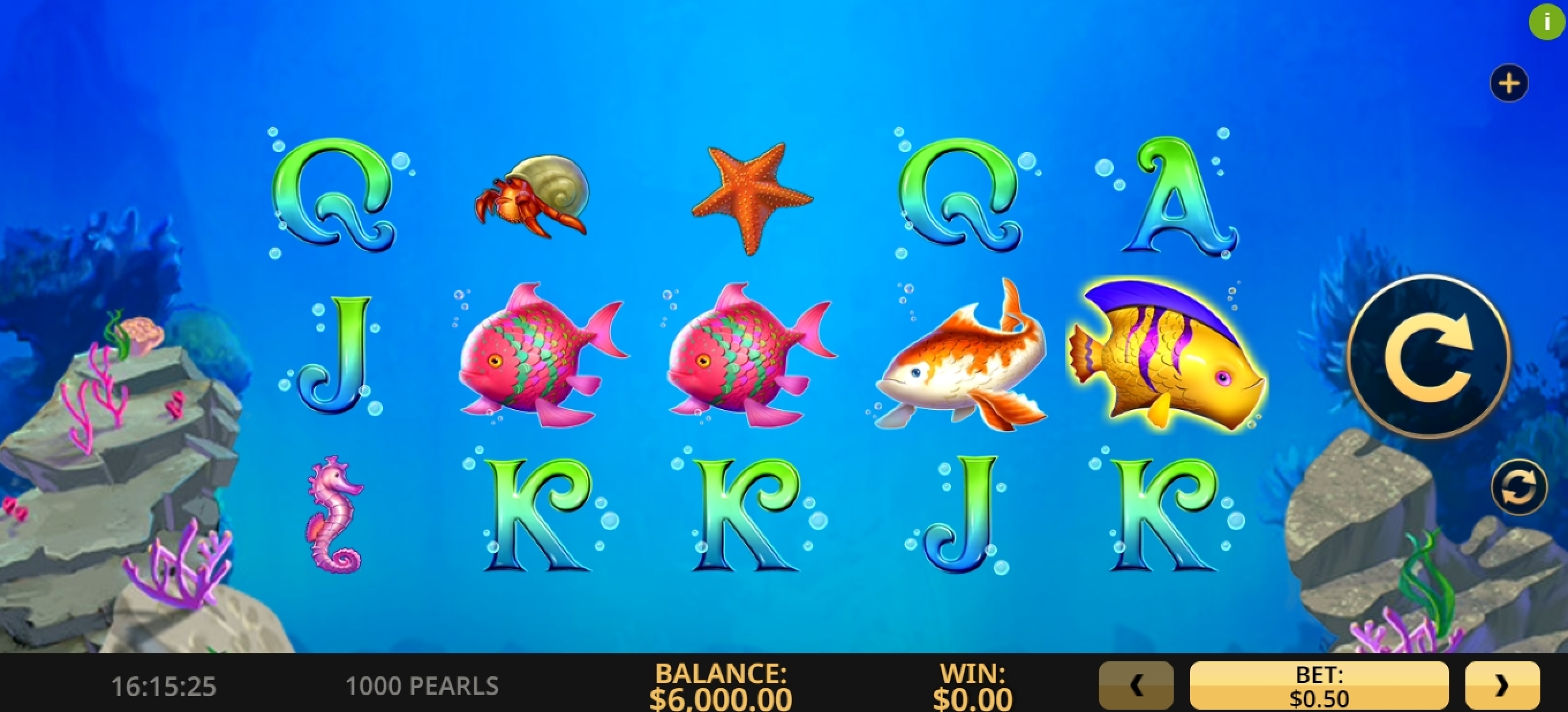 Reels in 1000 Pearls Slot Game by High 5 Games