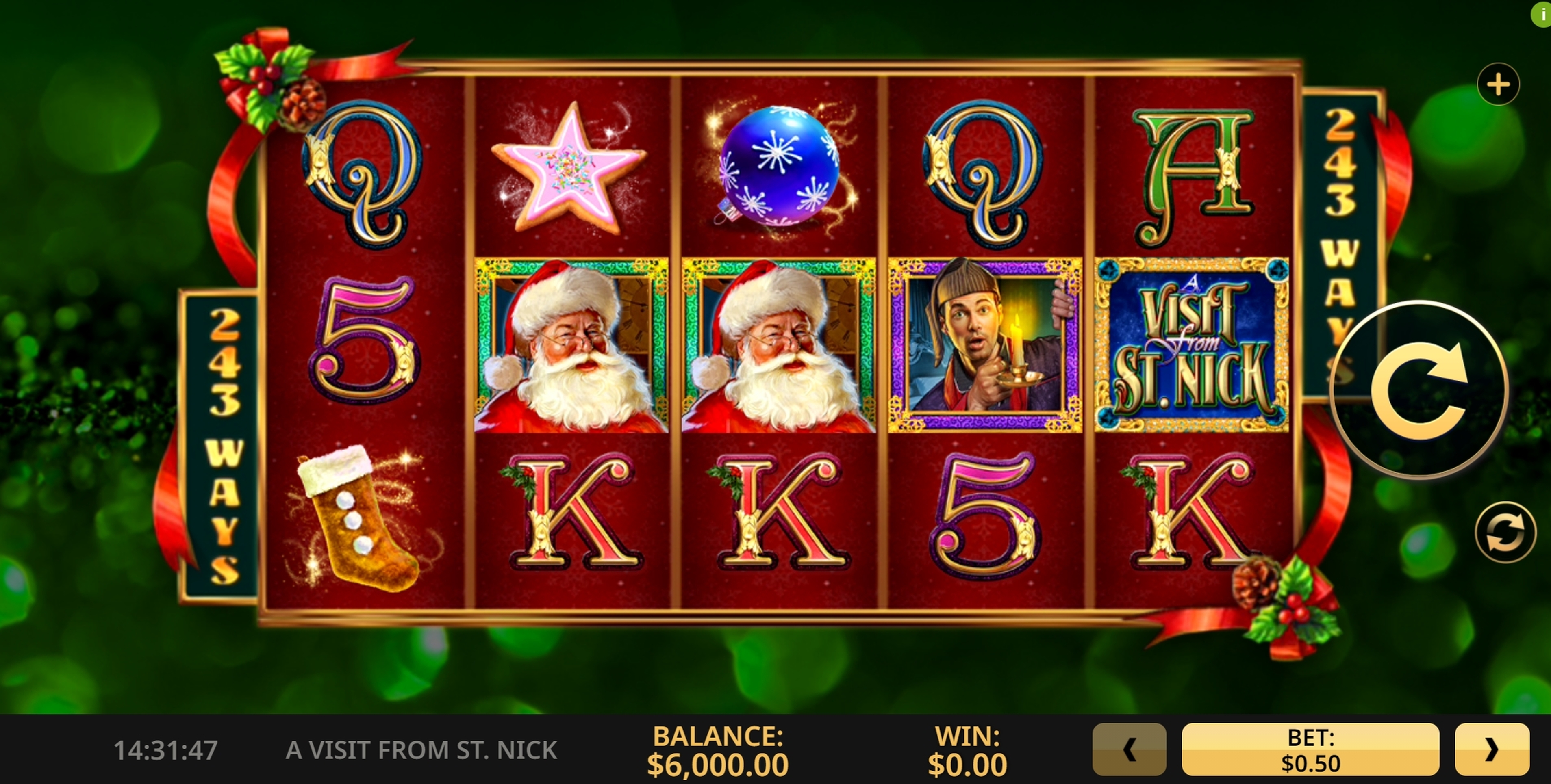 Reels in A Visit from St. Nick Slot Game by High 5 Games