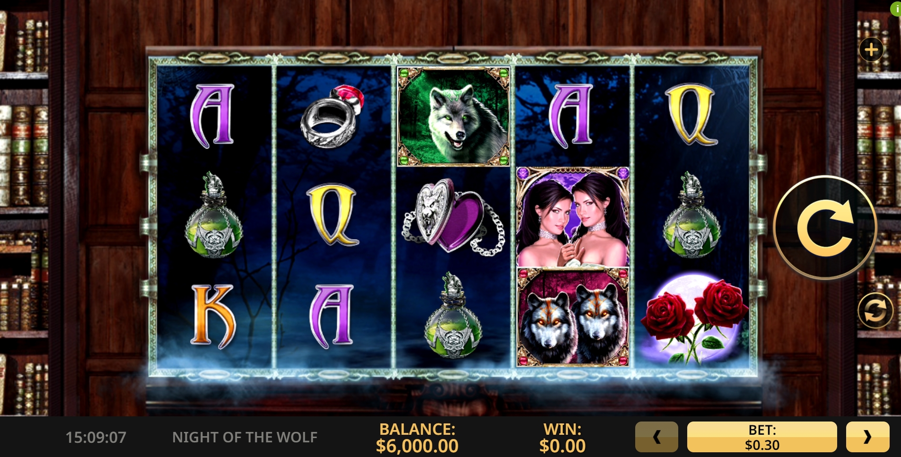 Reels in Night of the Wolf Slot Game by High 5 Games