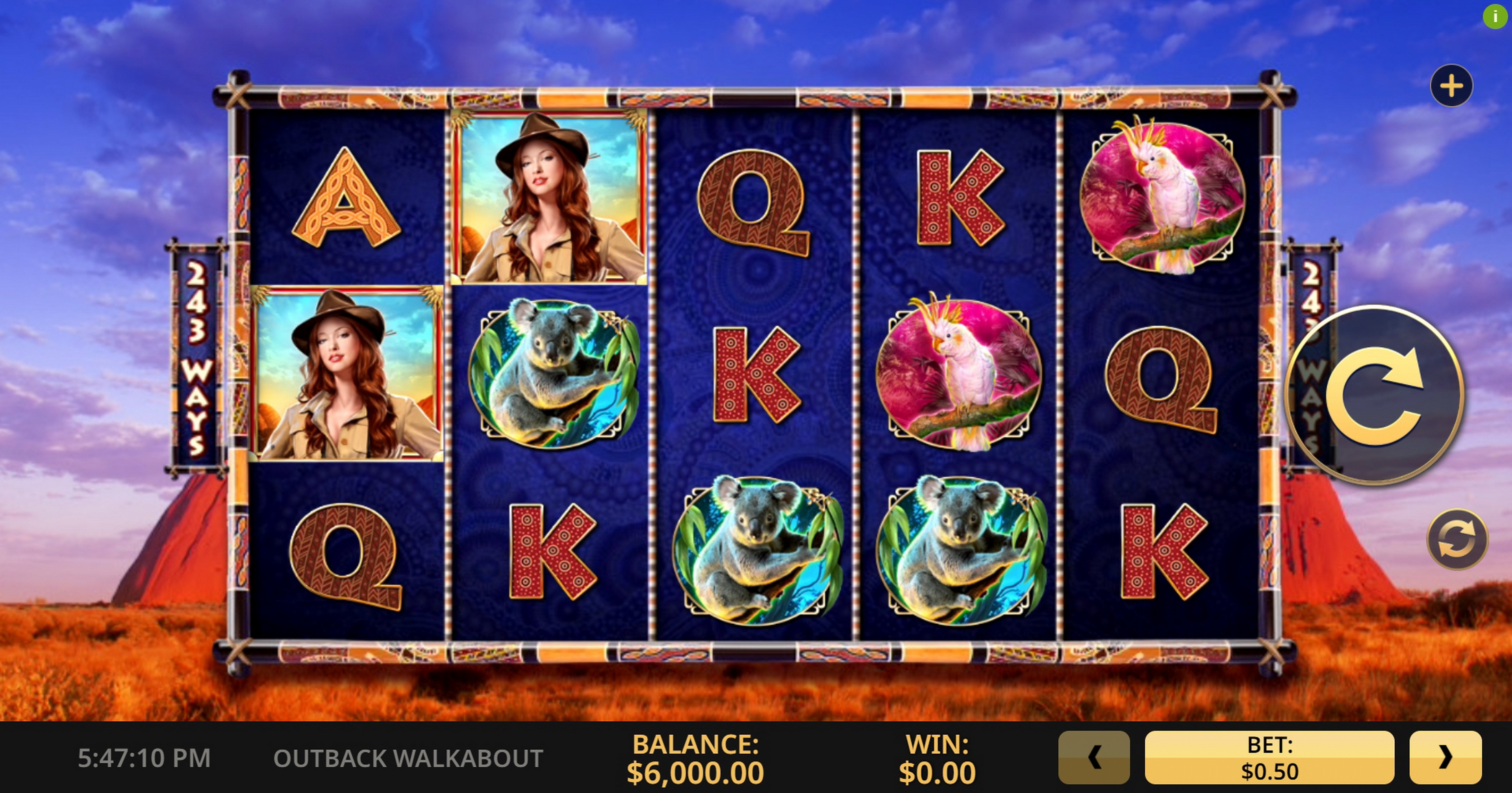 Reels in Outback Walkabout Slot Game by High 5 Games
