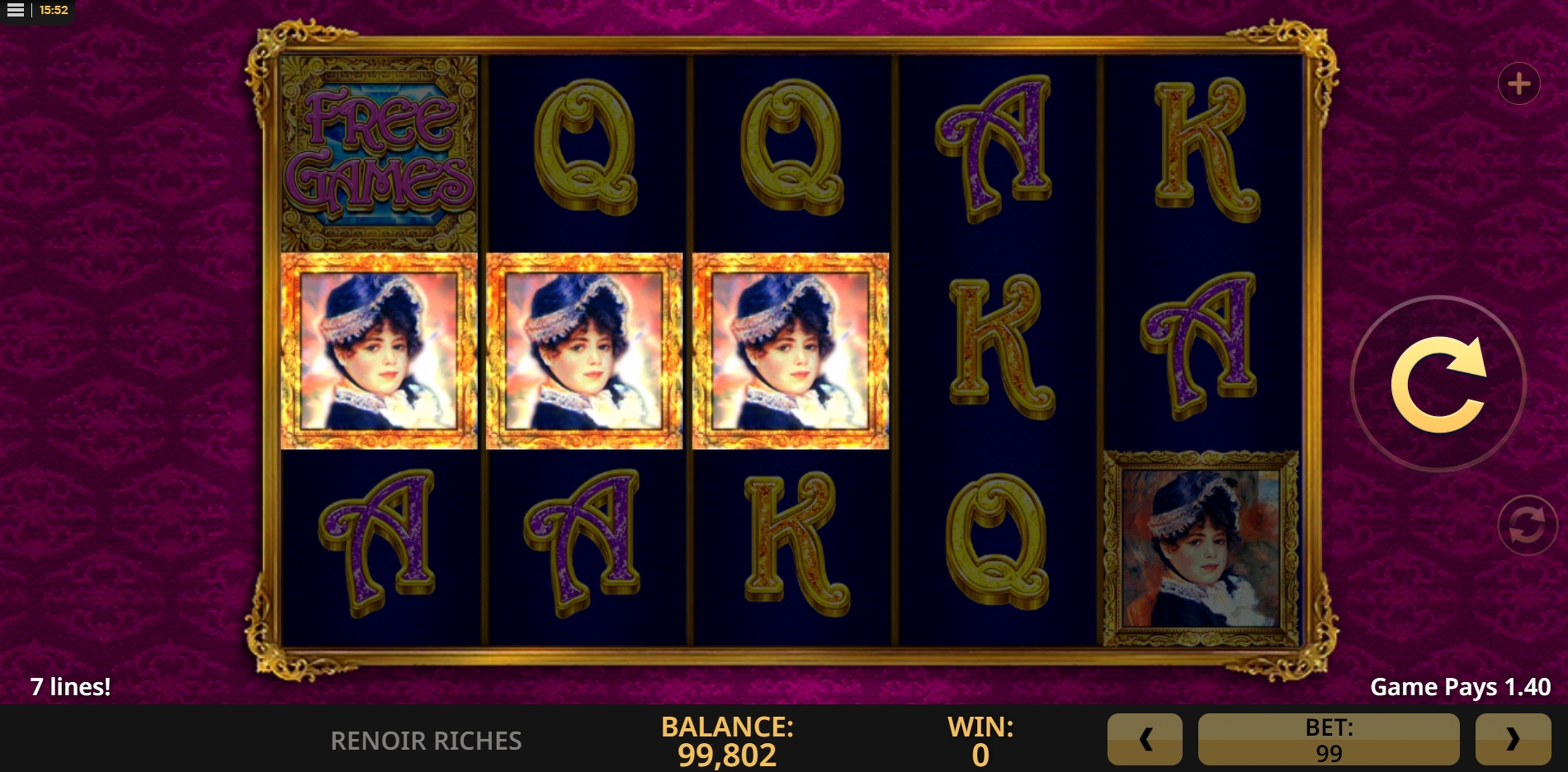 Win Money in Renoir Riches Free Slot Game by High 5 Games