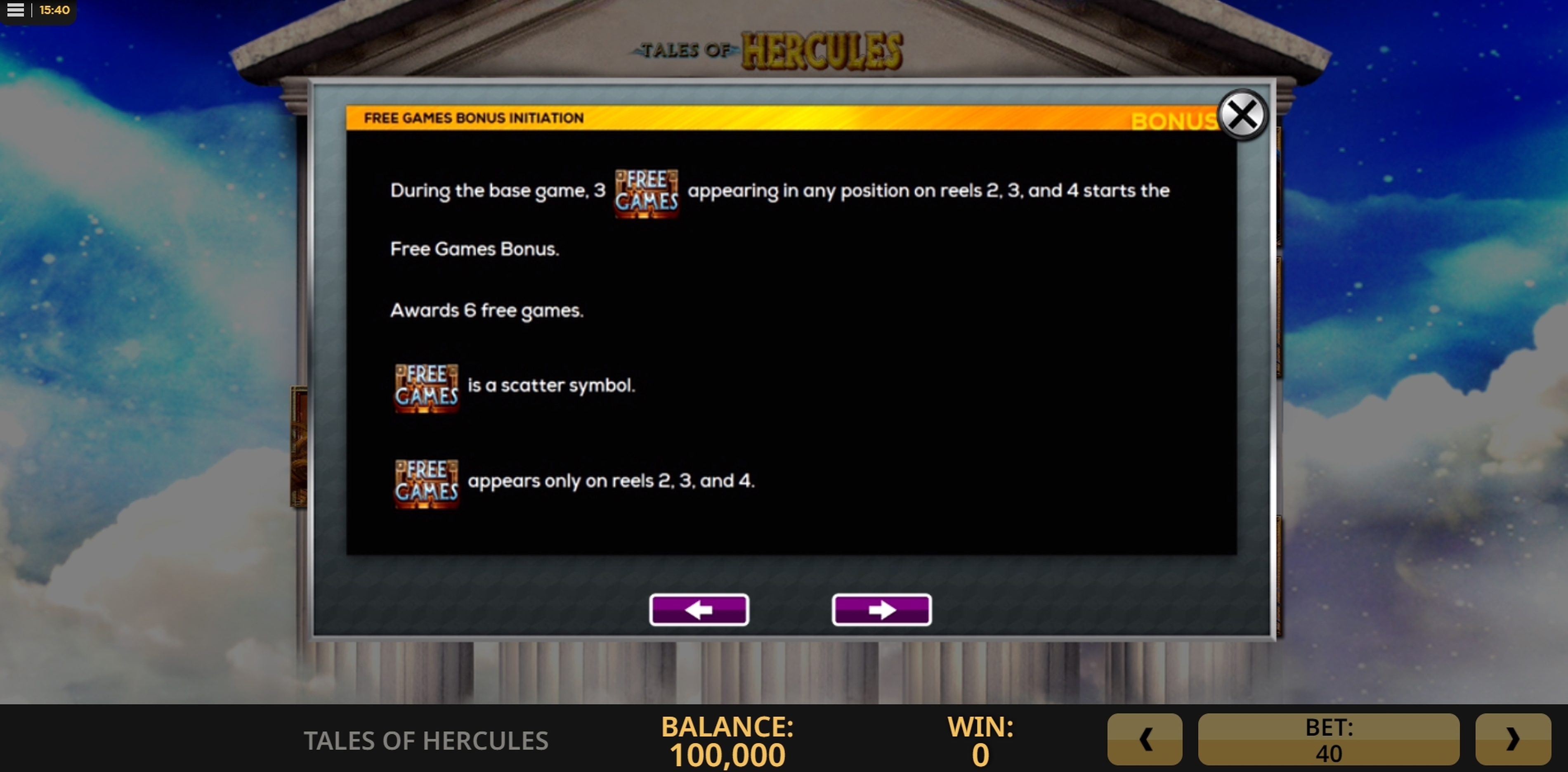 Info of Tales of Hercules Slot Game by High 5 Games