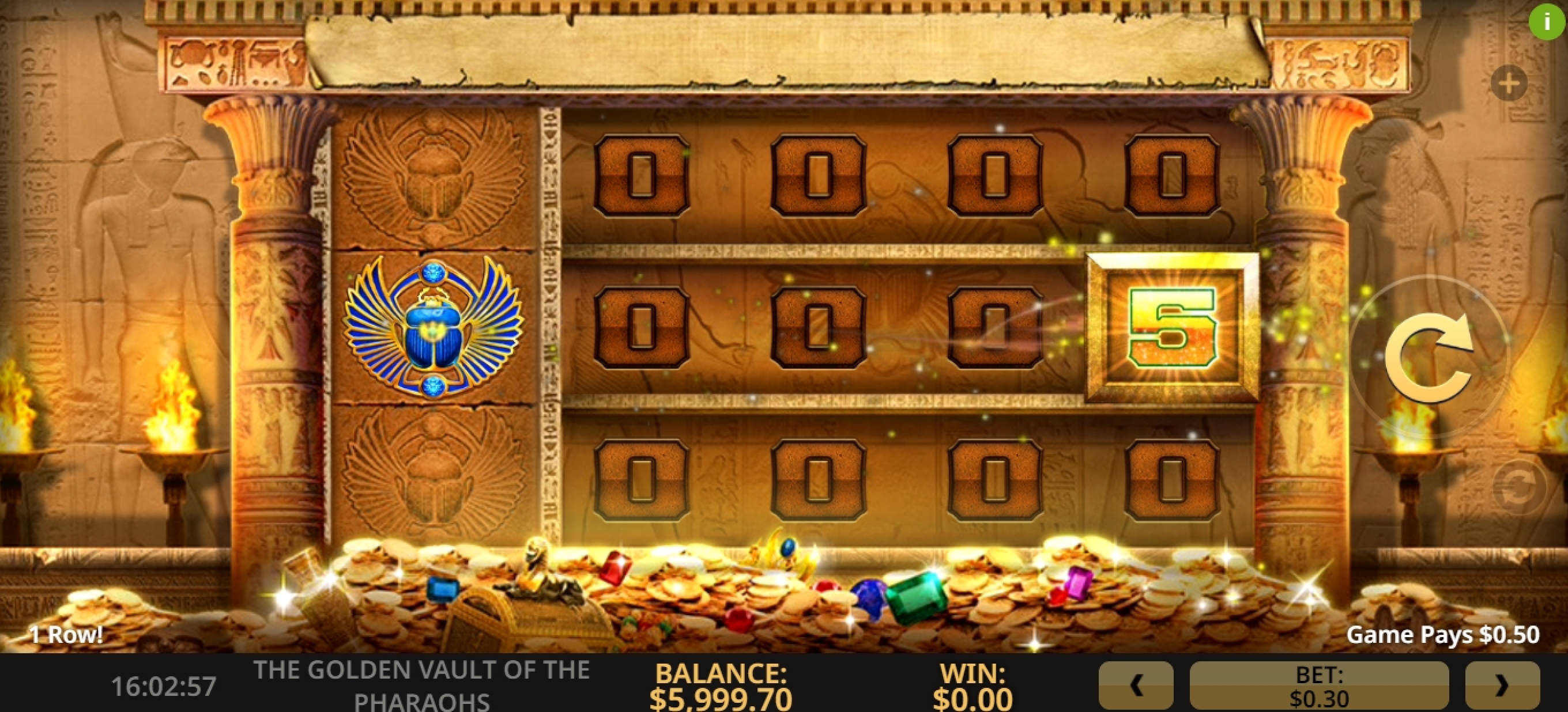 Win Money in The Golden Vault of the Pharaohs Free Slot Game by High 5 Games