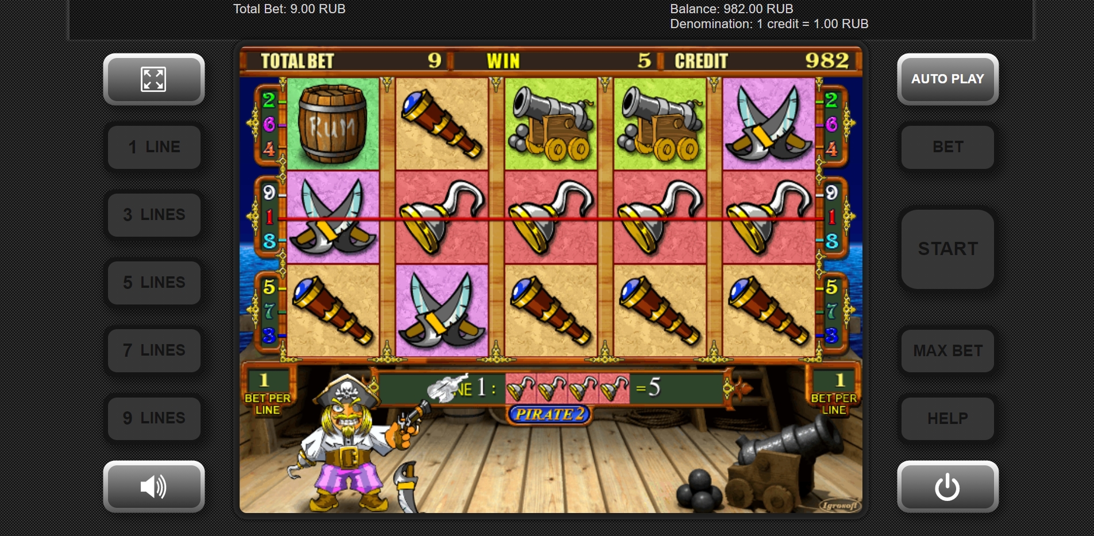 Win Money in Pirate 2 Free Slot Game by Igrosoft