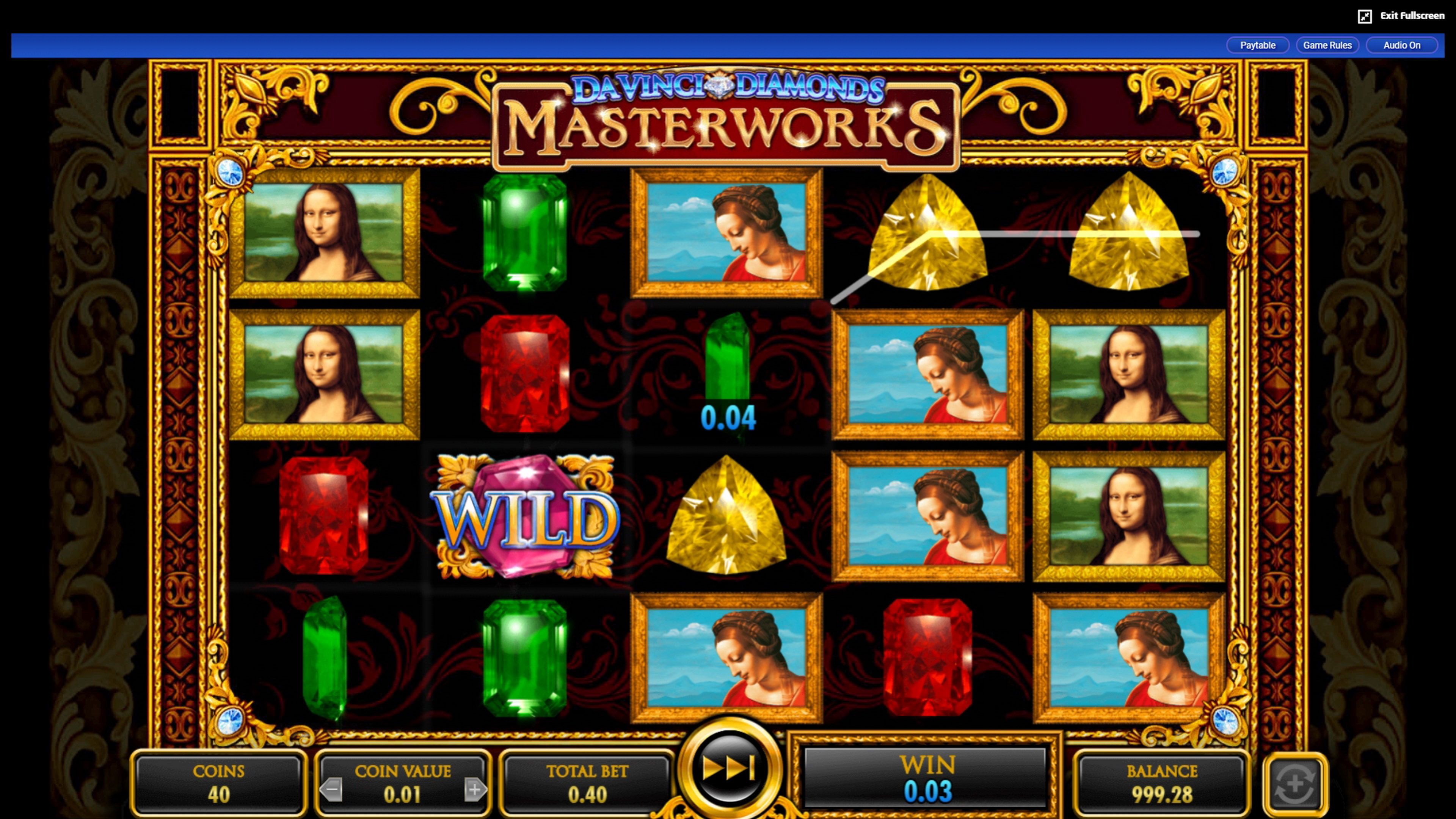 Win Money in Da Vinci Diamonds Masterworks Free Slot Game by IGT