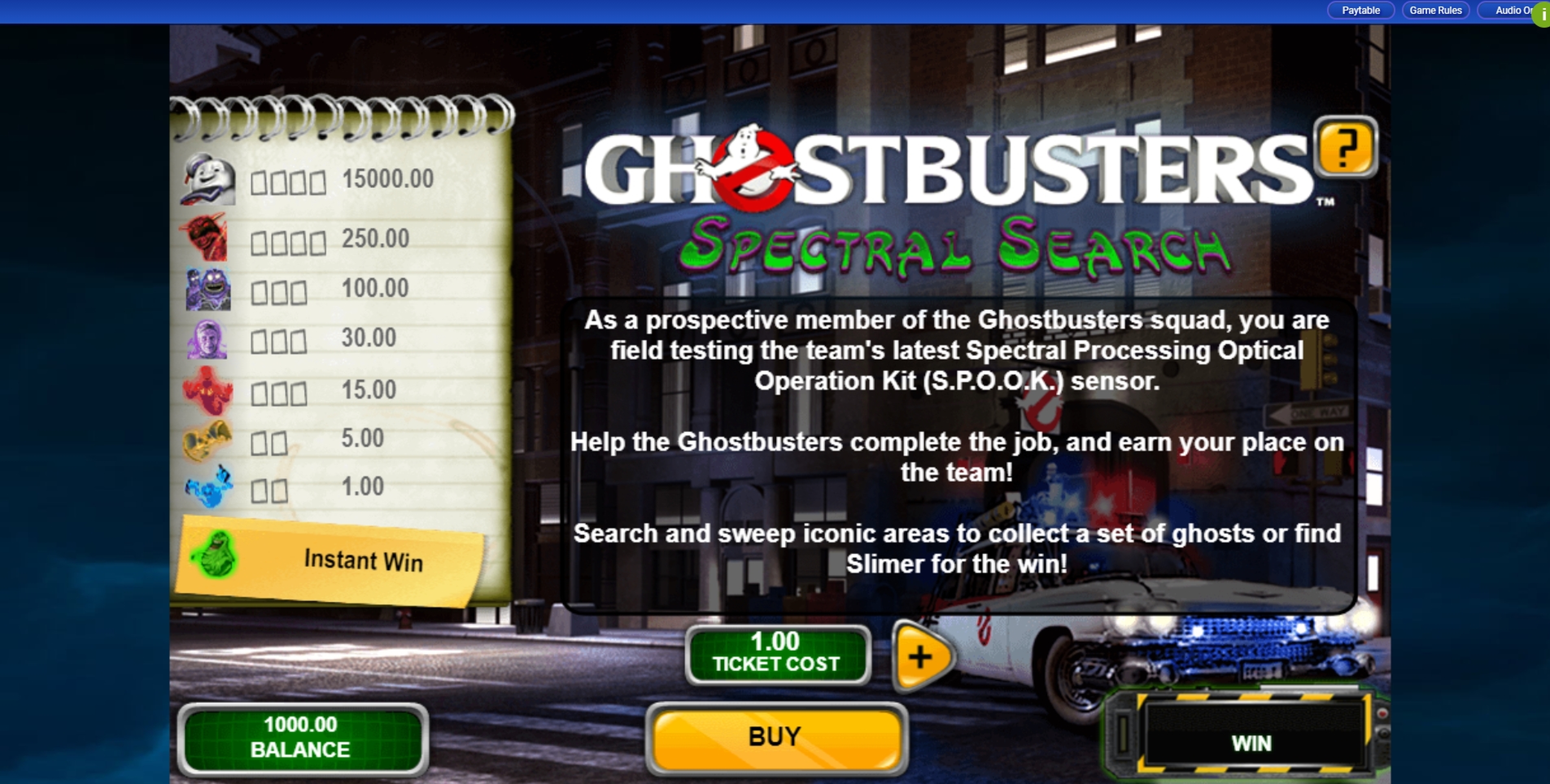 Reels in Ghostbusters Spectral Search Slot Game by IGT