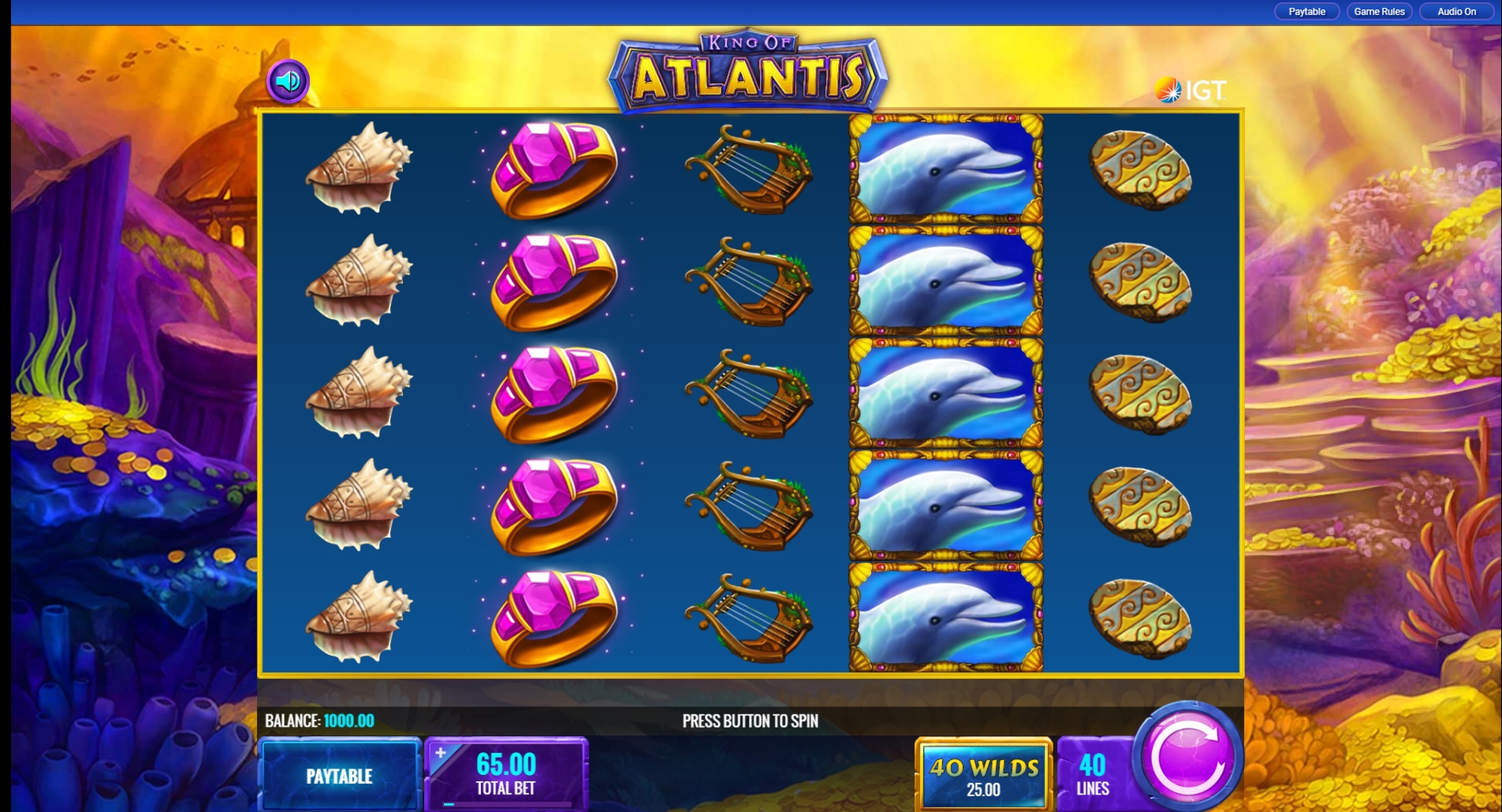 Reels in King of atlantis Slot Game by IGT