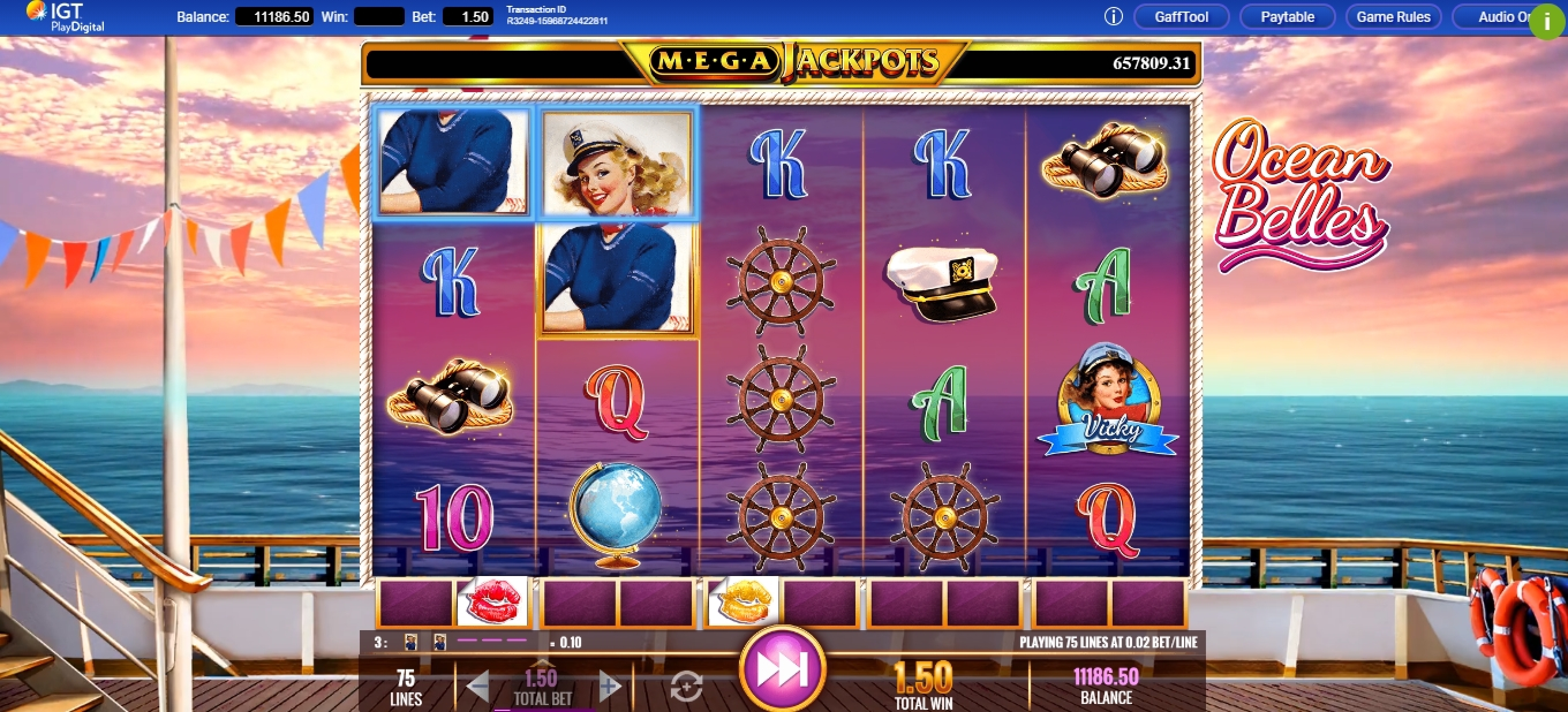Win Money in Megajackpots Ocean Belles Free Slot Game by IGT