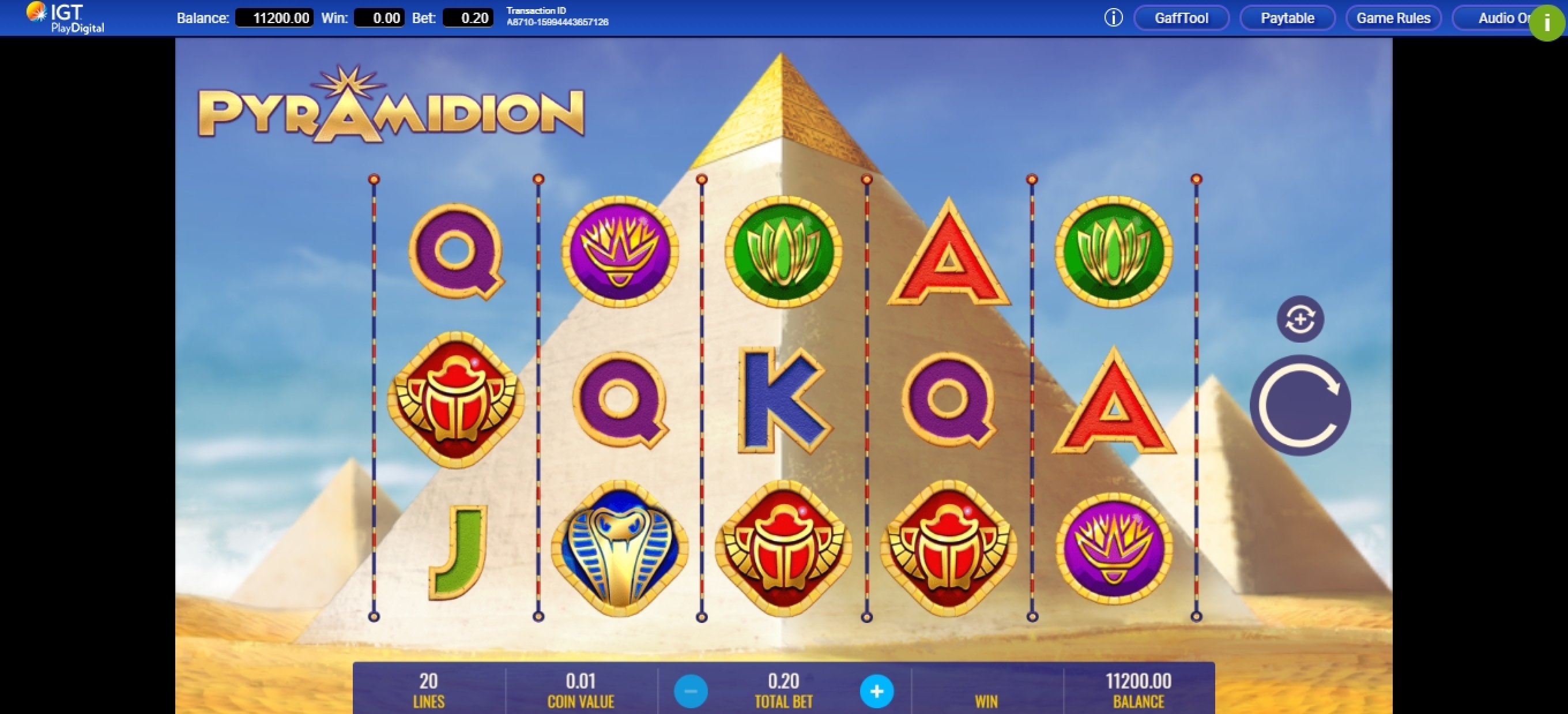 Reels in Pyramidion Slot Game by IGT