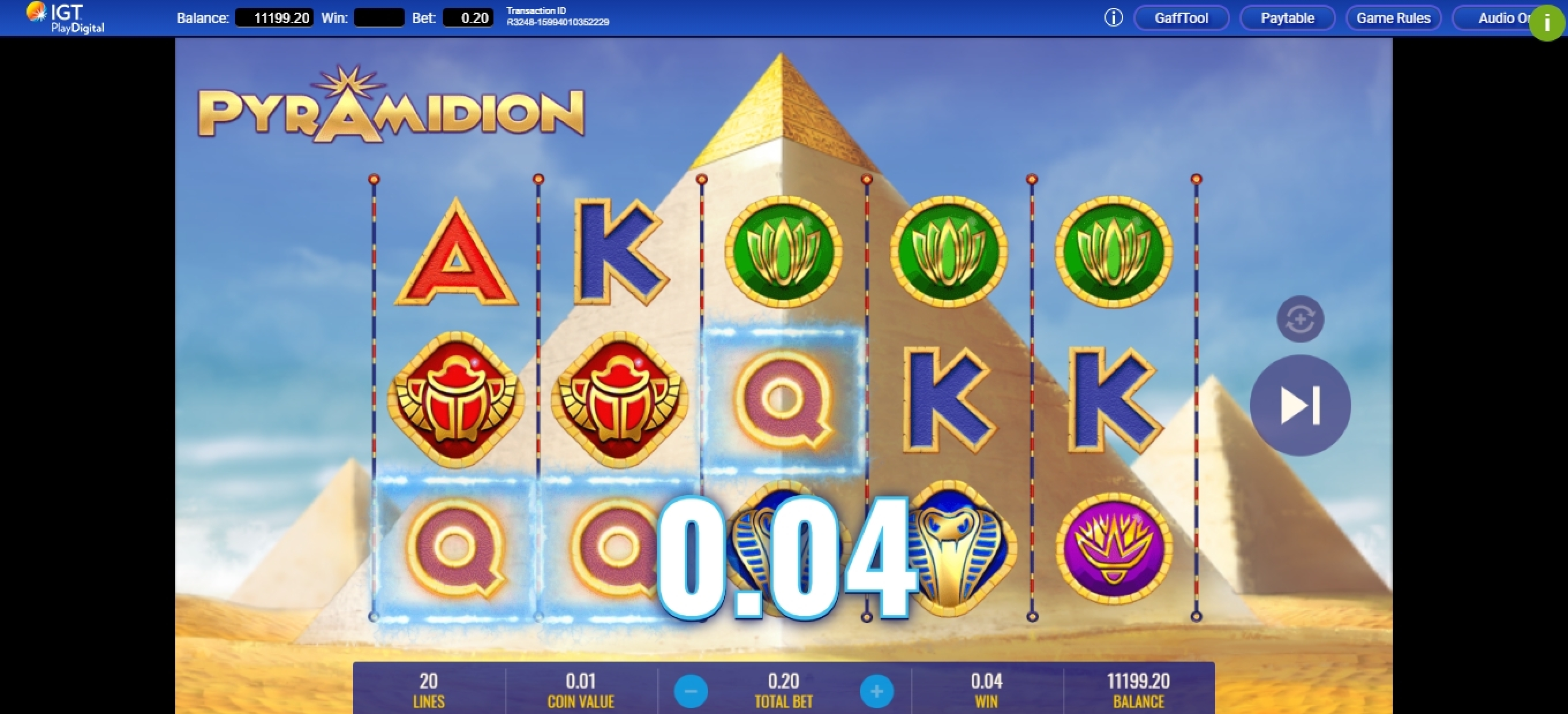 Win Money in Pyramidion Free Slot Game by IGT