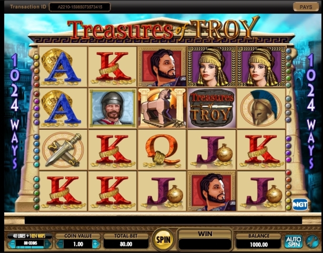 Reels in Treasures of Troy Slot Game by IGT