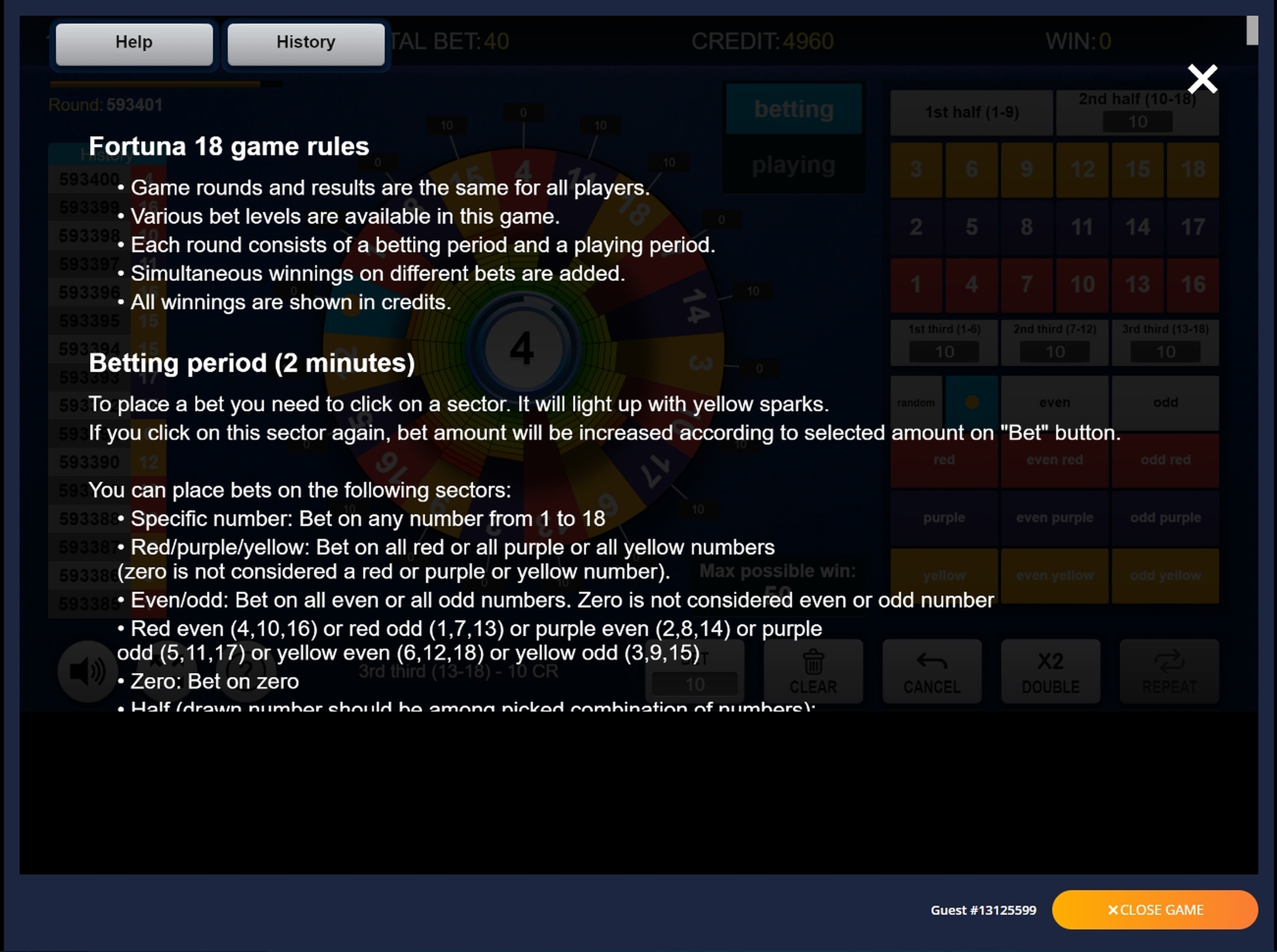 Info of Fortune 18 Slot Game by Inbet Games