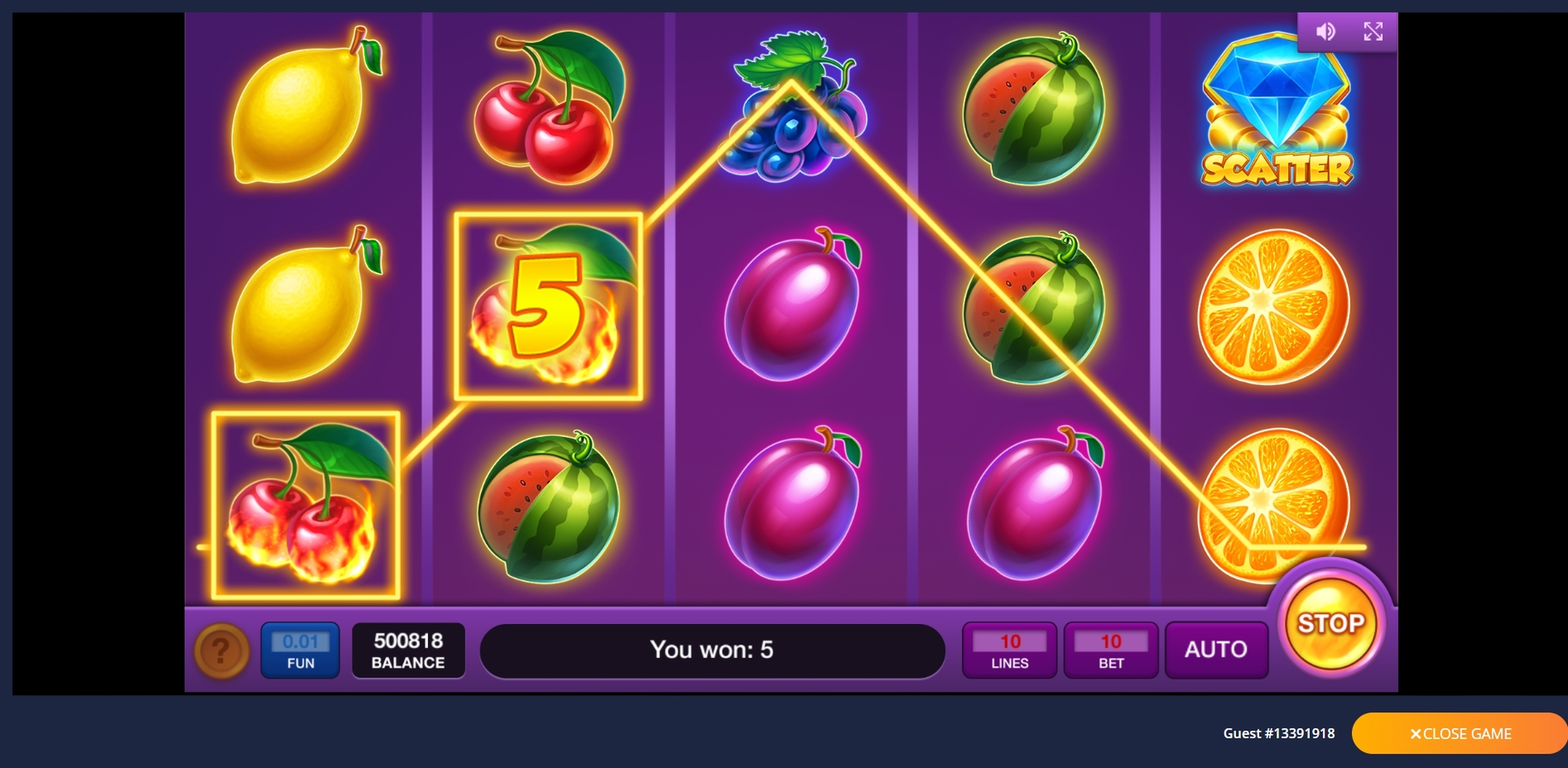 Win Money in Hot Fruits Wheel Free Slot Game by Inbet Games