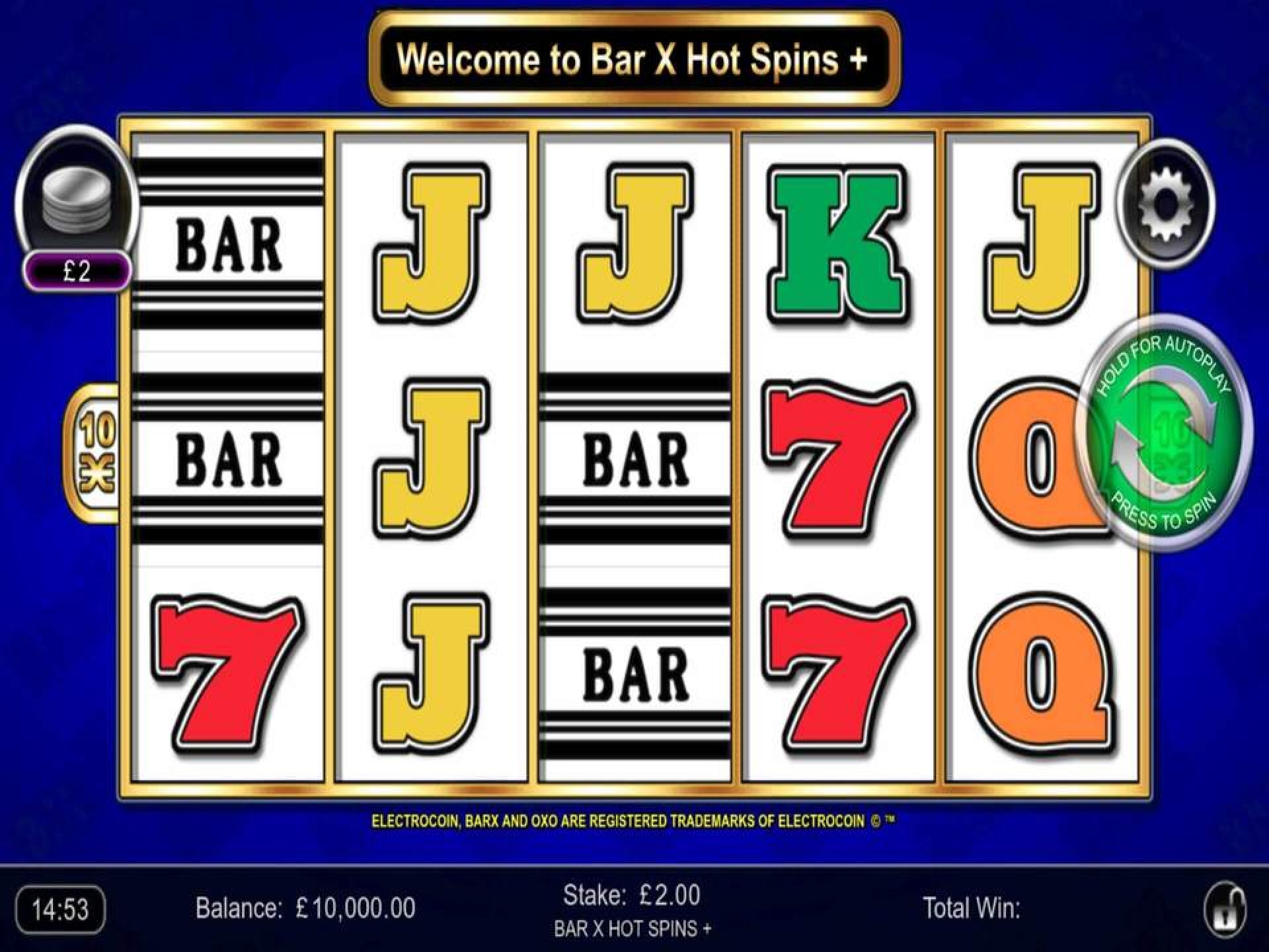 The Bar-X Hot Spins+ Online Slot Demo Game by Inspired Gaming