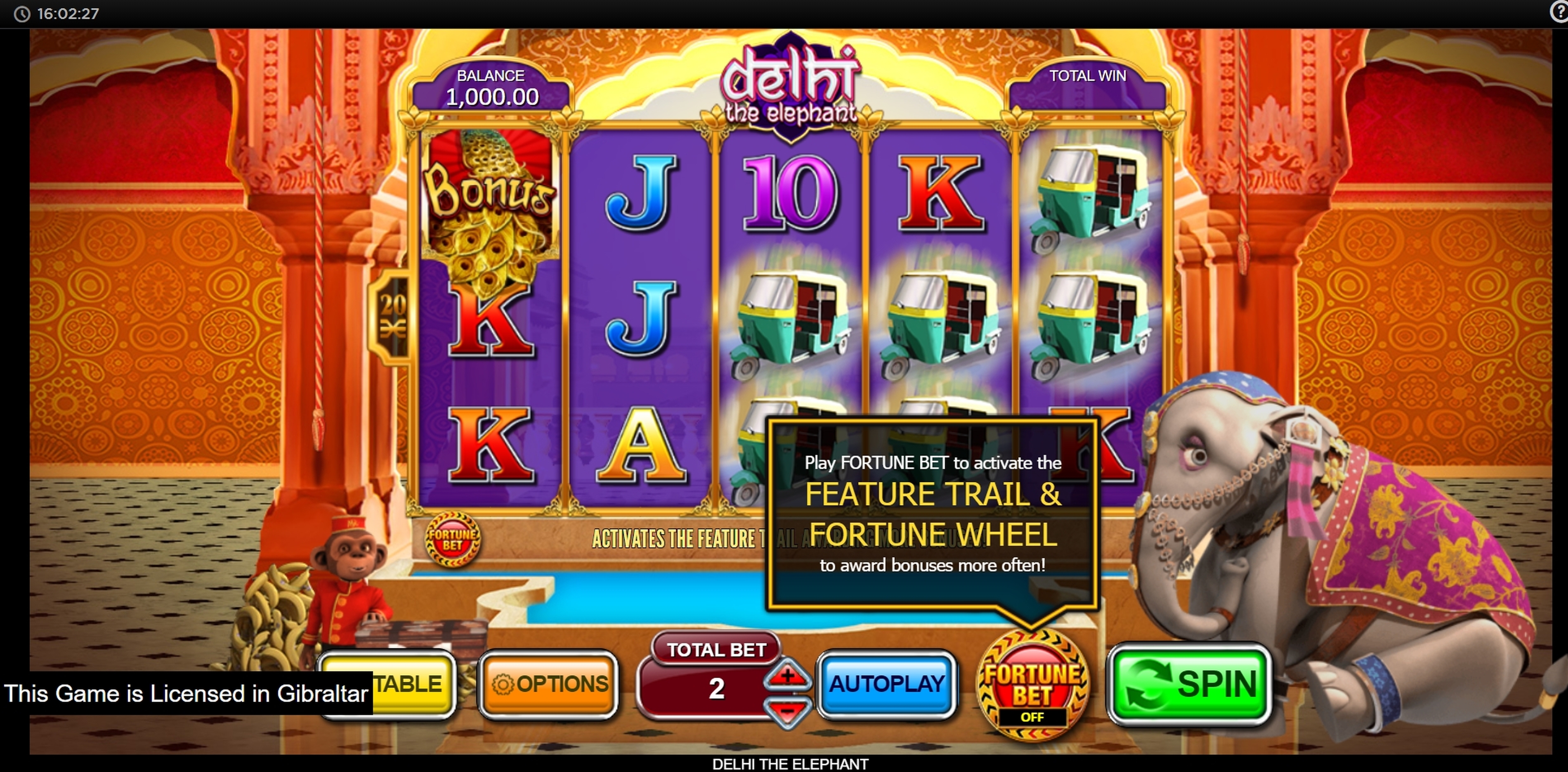 Reels in Delhi the Elephant Slot Game by Inspired Gaming