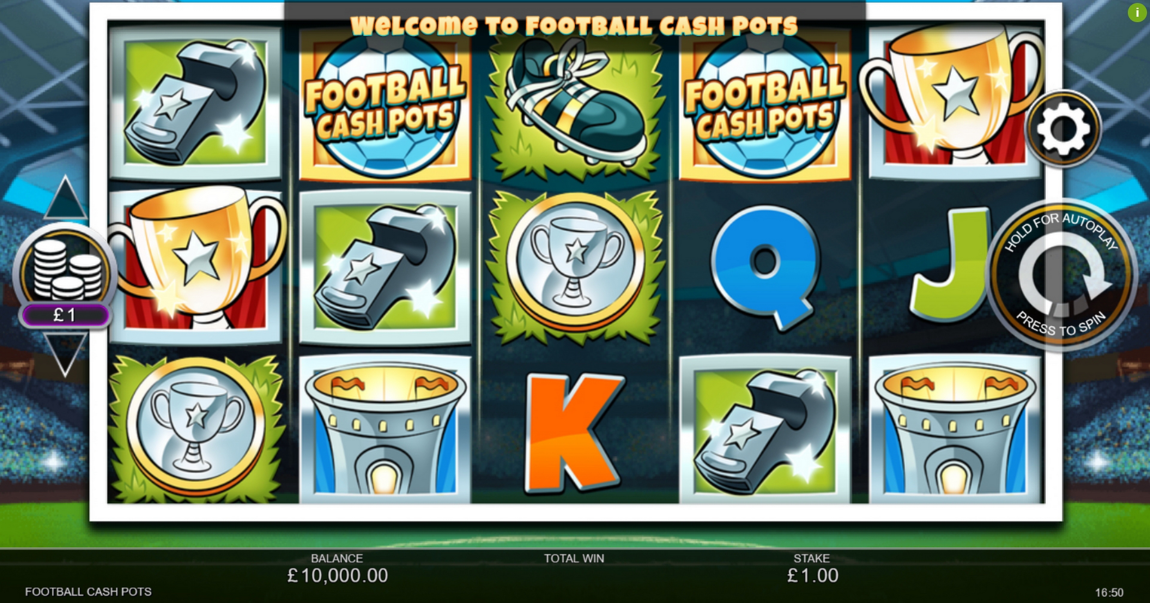 Reels in Football Cash Pots Slot Game by Inspired Gaming