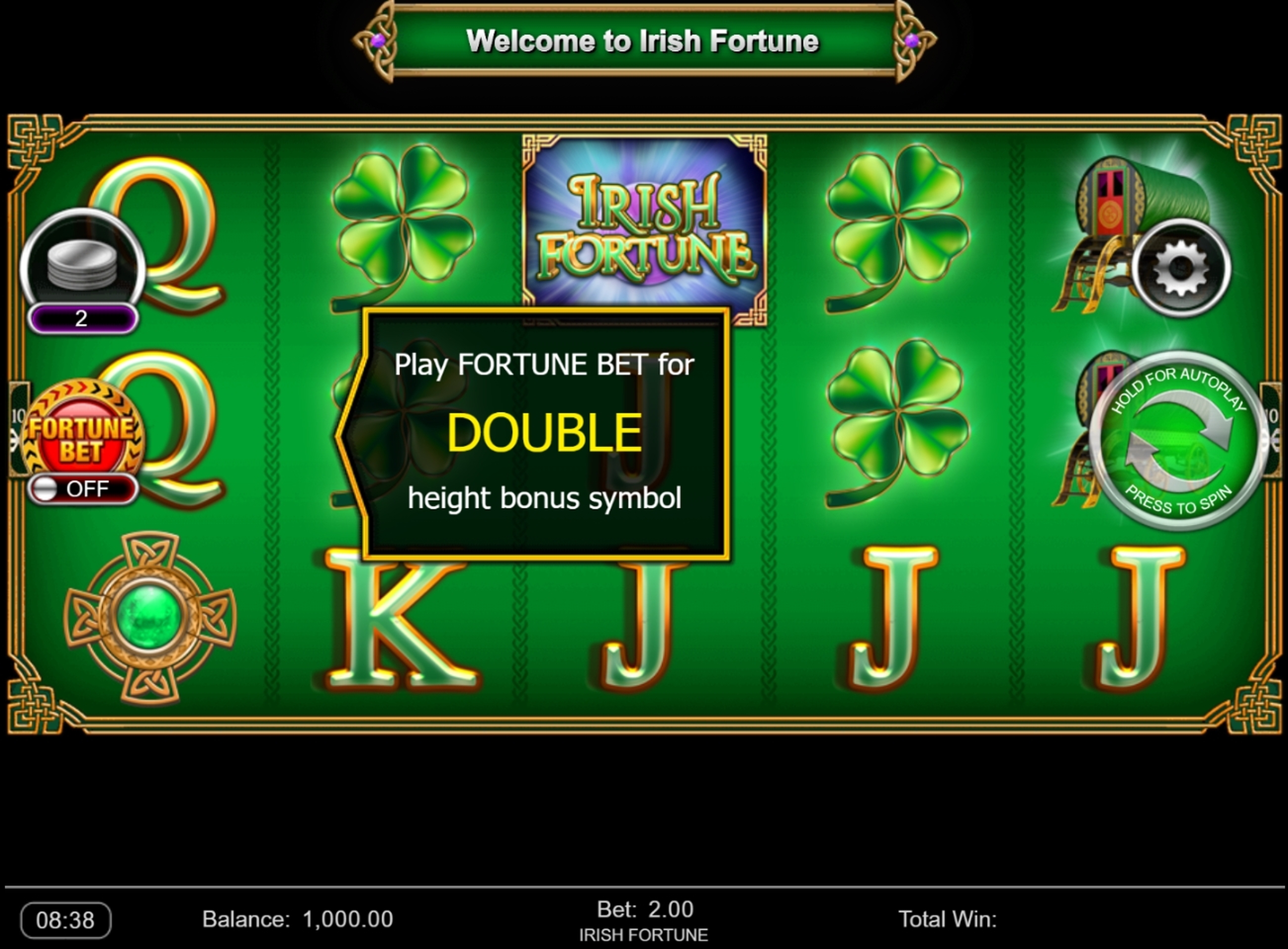 Reels in Irish Fortune Slot Game by Inspired Gaming